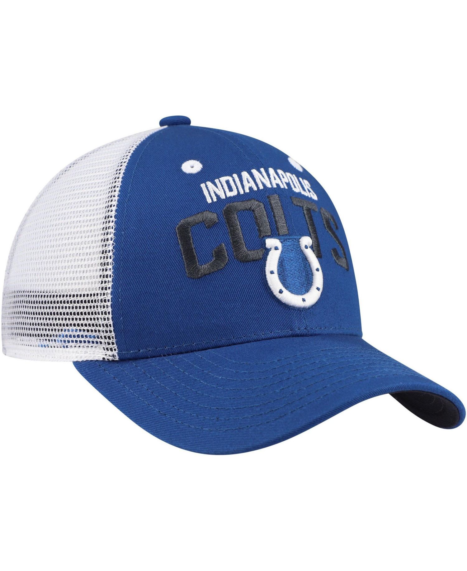 Big Boys and Girls Royal Indianapolis Colts Core Lockup Trucker Adjustable Hat