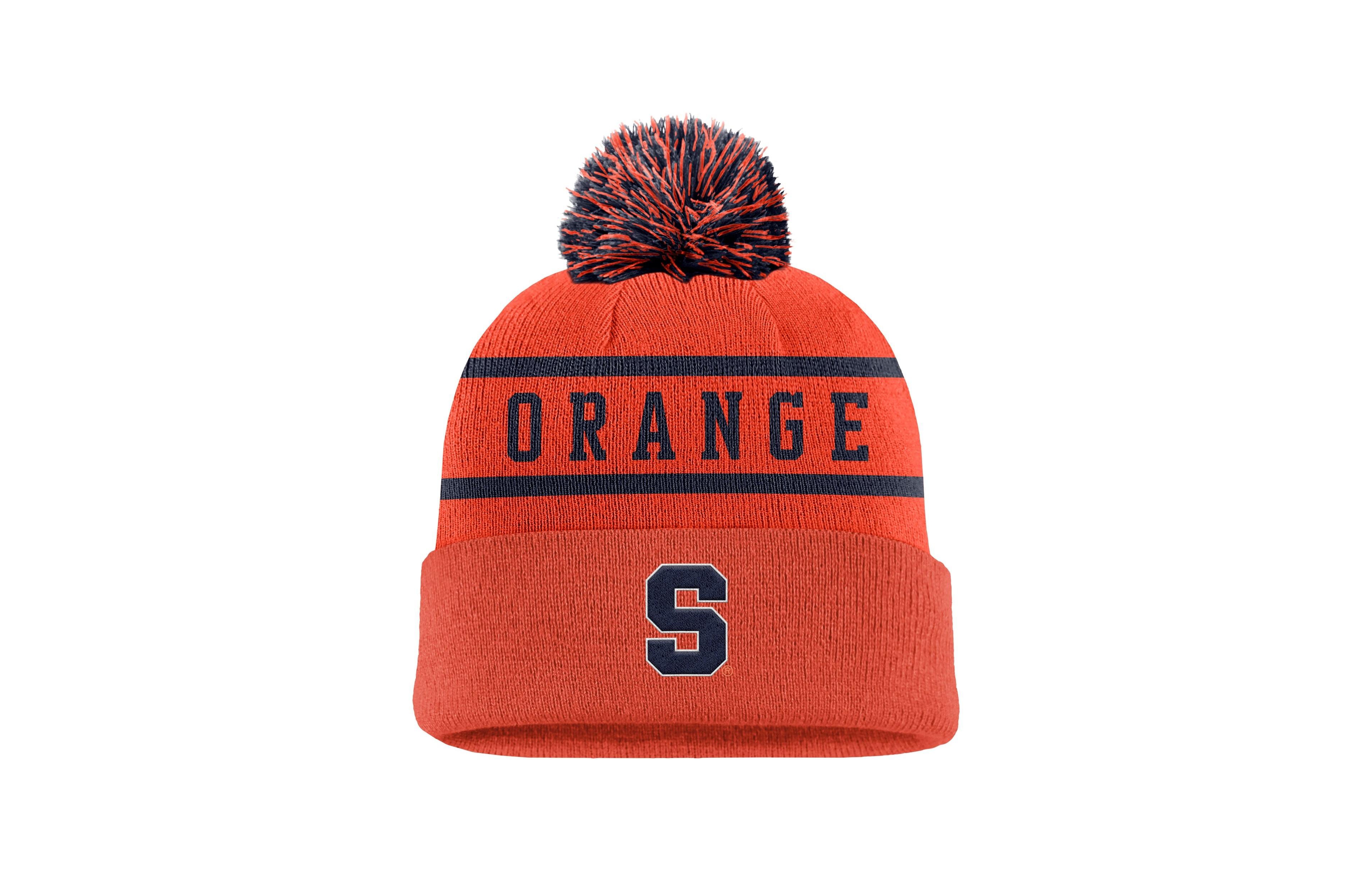 Nike Syracuse Orange Cuffed Pom Sideline Peak Beanie