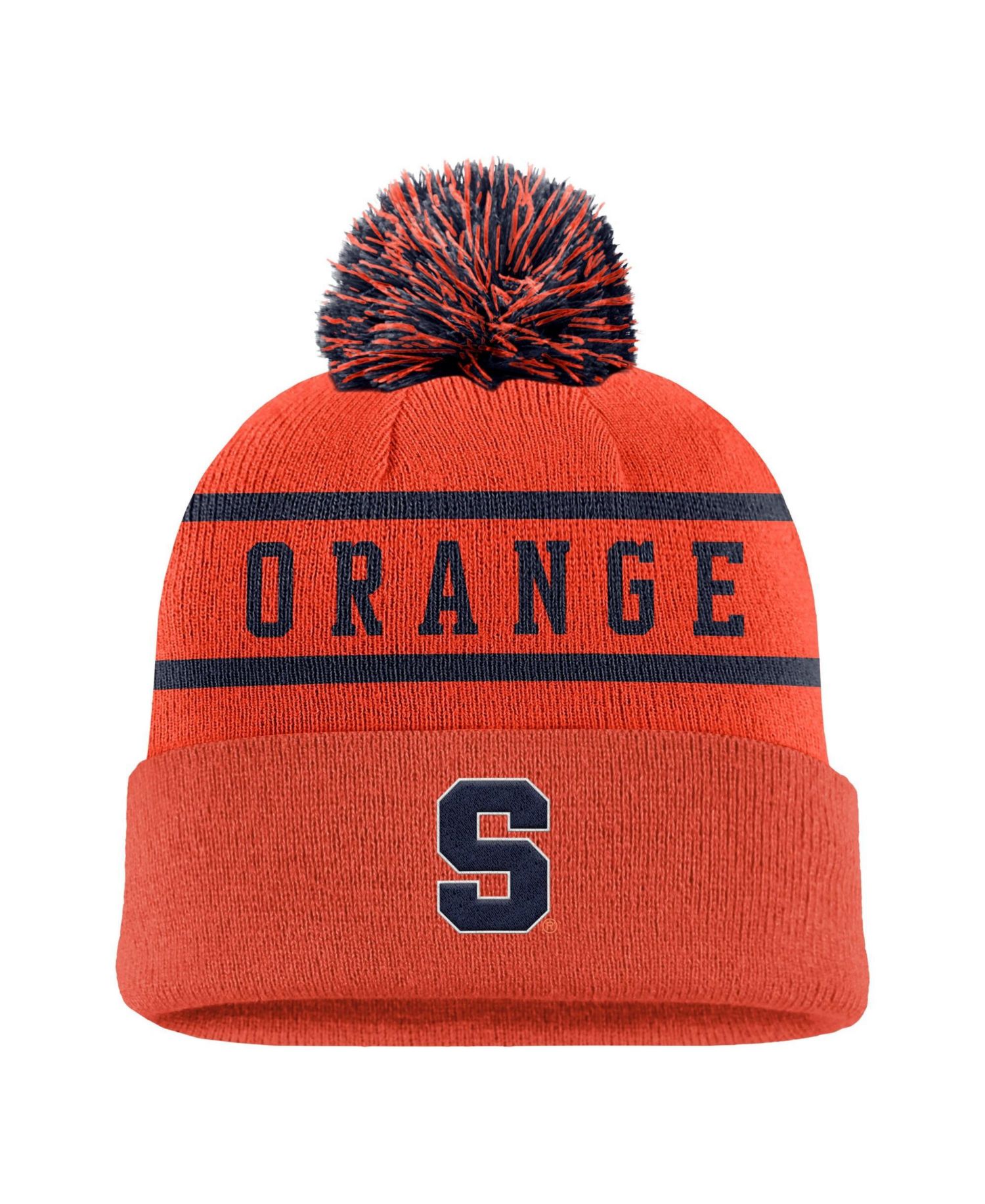 Men's Orange Syracuse Orange Peak Cuffed Knit Hat with Pom