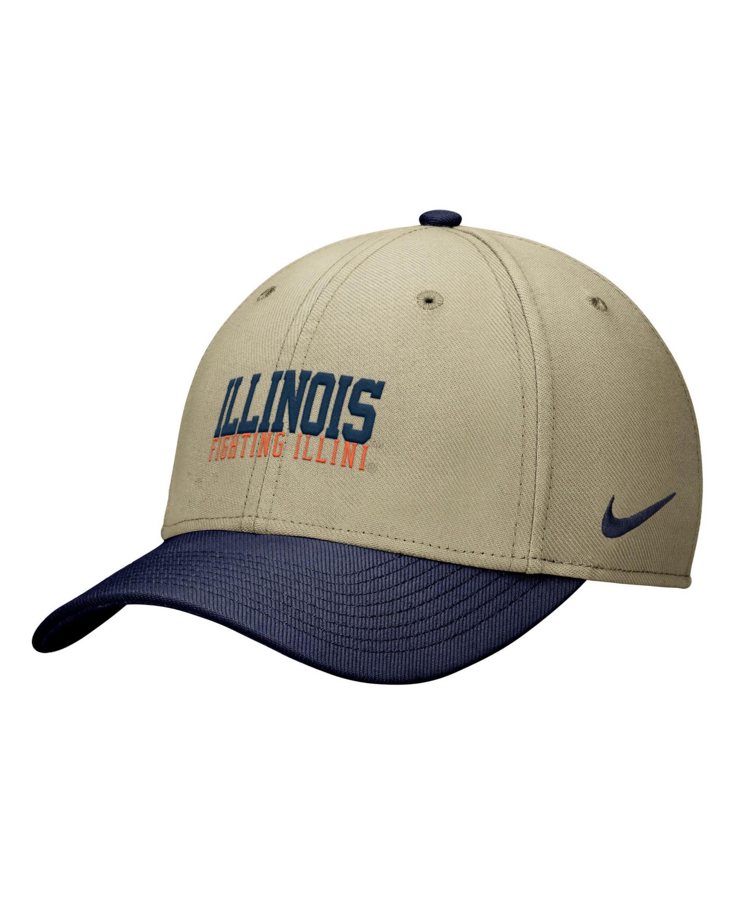Men's Beige/Navy Illinois Fighting Illini Dri-FIT SwooshFlex Hat