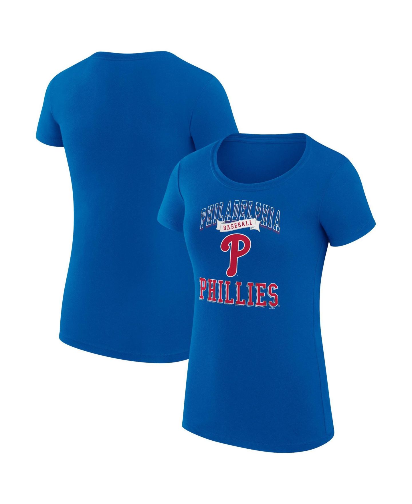 Женская футболка G-III 4Her by Carl Banks Royal Philadelphia Phillies Super-Slim Fit Lightweight Team Logo Graphic — фото 1