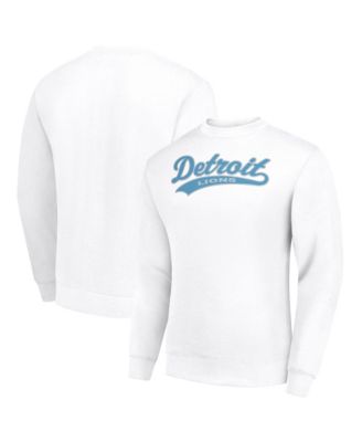 Men's White Detroit Lions Tailsweep Team Graphic Tri-Blend Fleece Pullover Sweatshirt