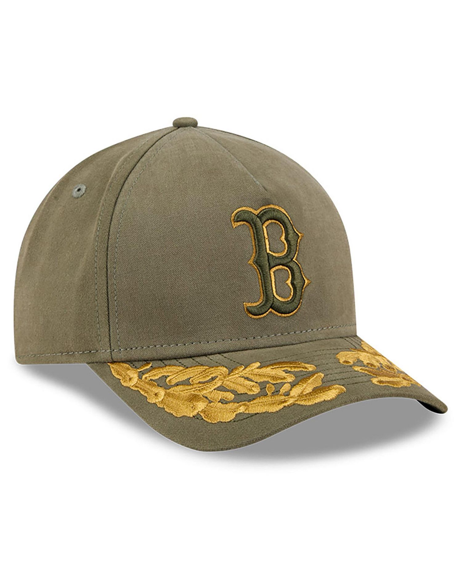 Men's Olive Boston Red Sox A-Frame 9FORTY Adjustable Hat