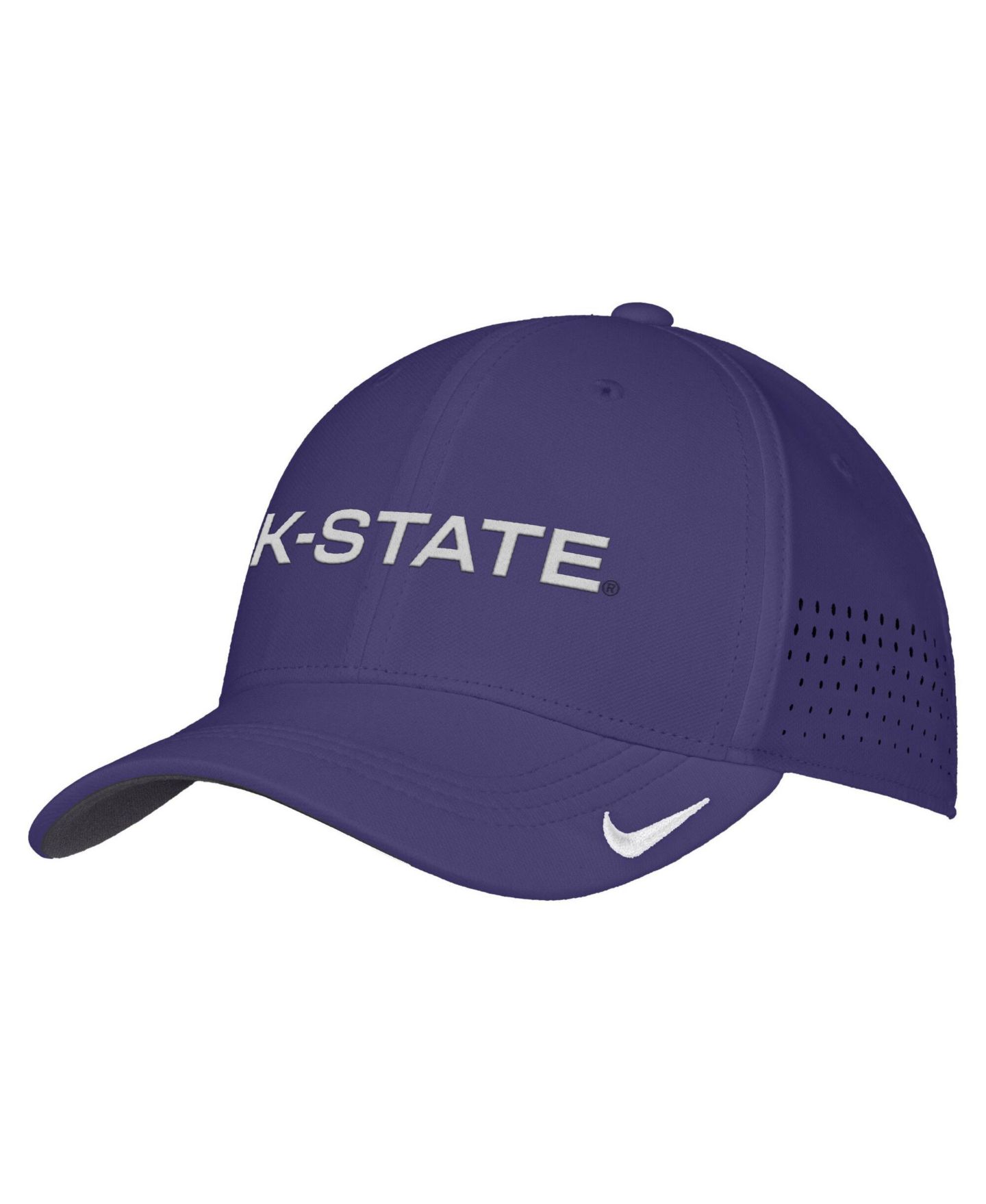 Мужской головной убор Nike Purple Kansas State Wildcats 2026 On-Field AeroBill SwooshFlex Dri-FIT Hat — фото 1