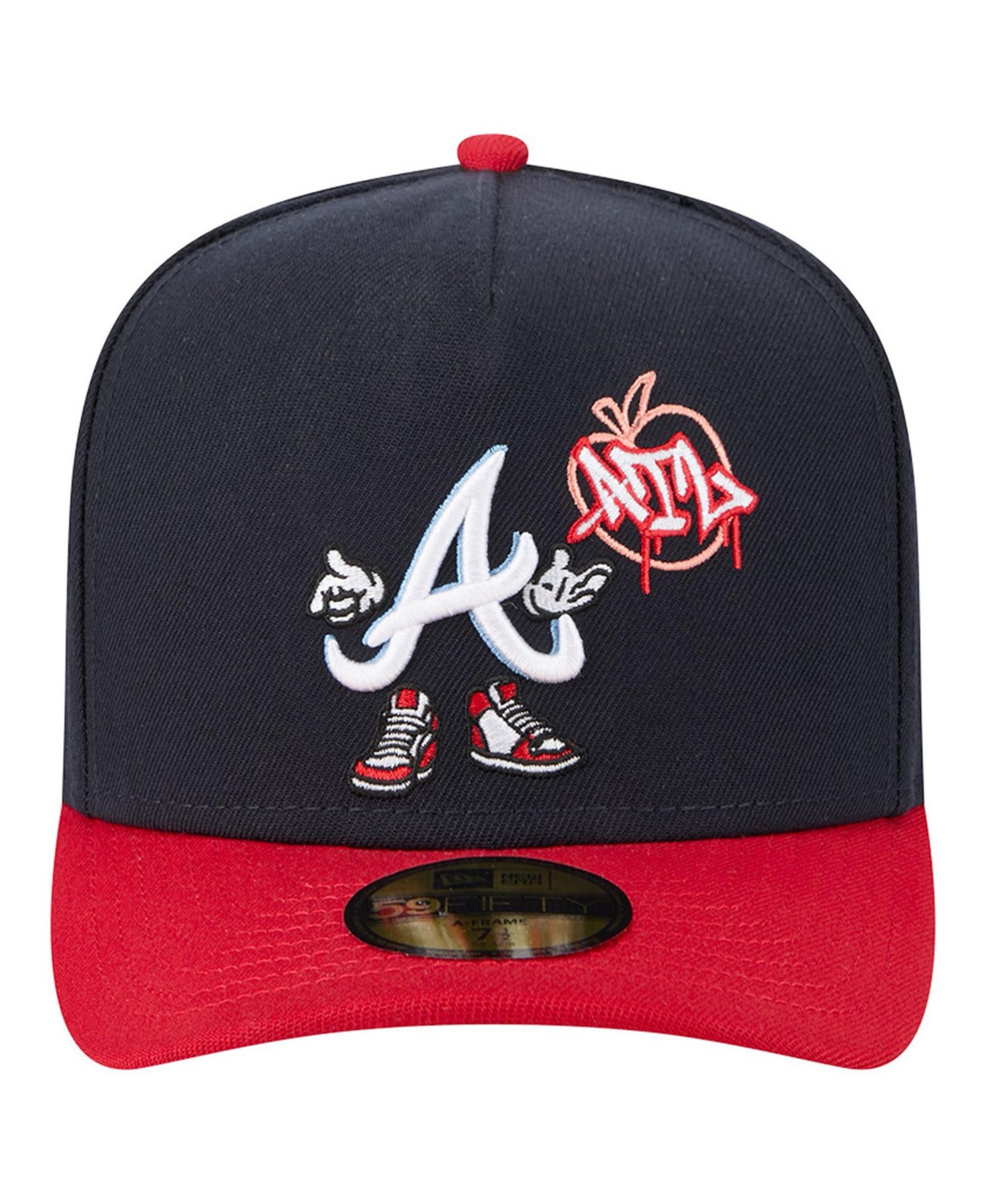 Men's Navy/Red Atlanta Braves Cartoon A-Frame 59FIFTY Fitted Hat