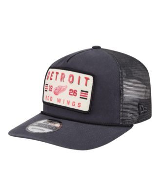 Men's Charcoal Detroit Red Wings Washed Patch 19TWENTY Trucker Adjustable Hat