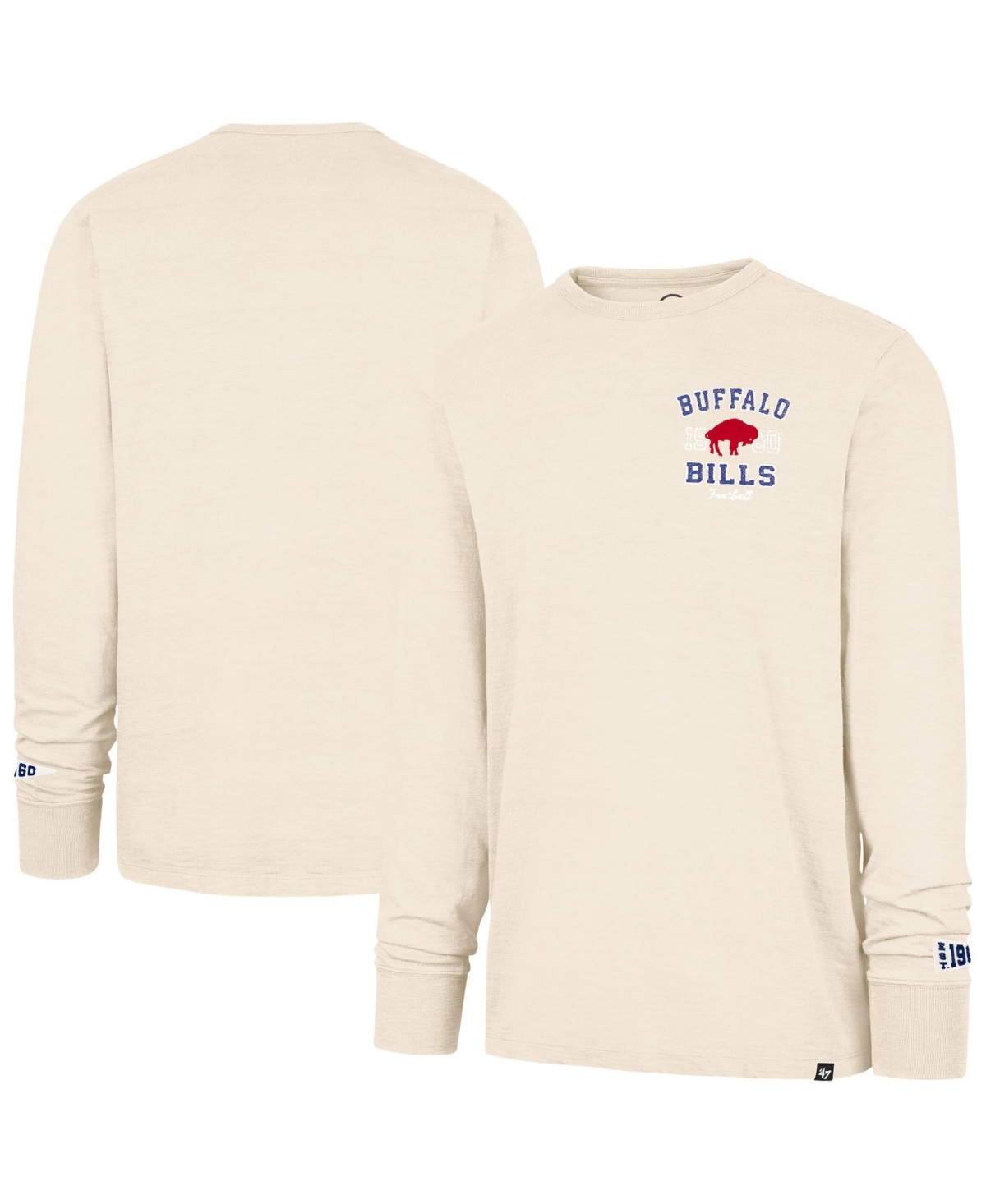 '47 Brand Men's Buffalo Bills Heavy Slub Distressed Screen Print Graphics T-Shirt - Tan