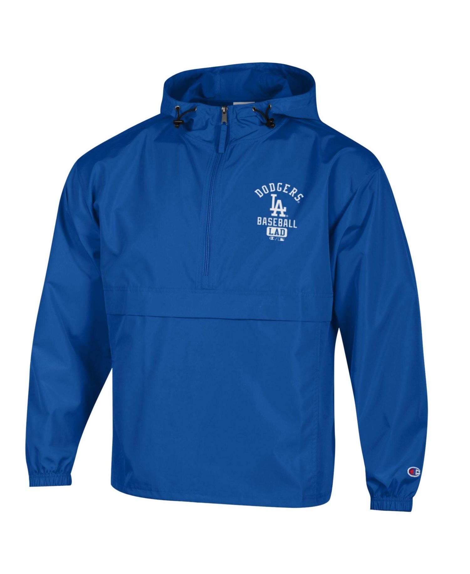 Men's Royal Los Angeles Dodgers Packable Windbreaker Half-Zip Jacket