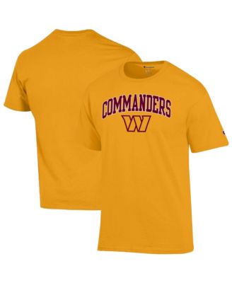 Men's Gold Washington Commanders Arch Over Logo T-Shirt