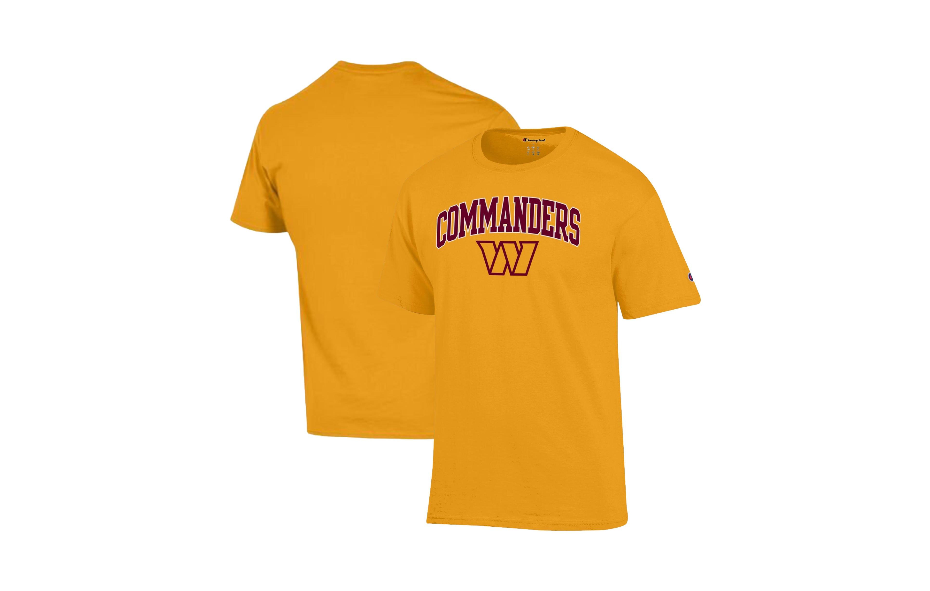 Champion Men's Washington Commanders Arch Over Logo Screen-Print Crewneck T-Shirt