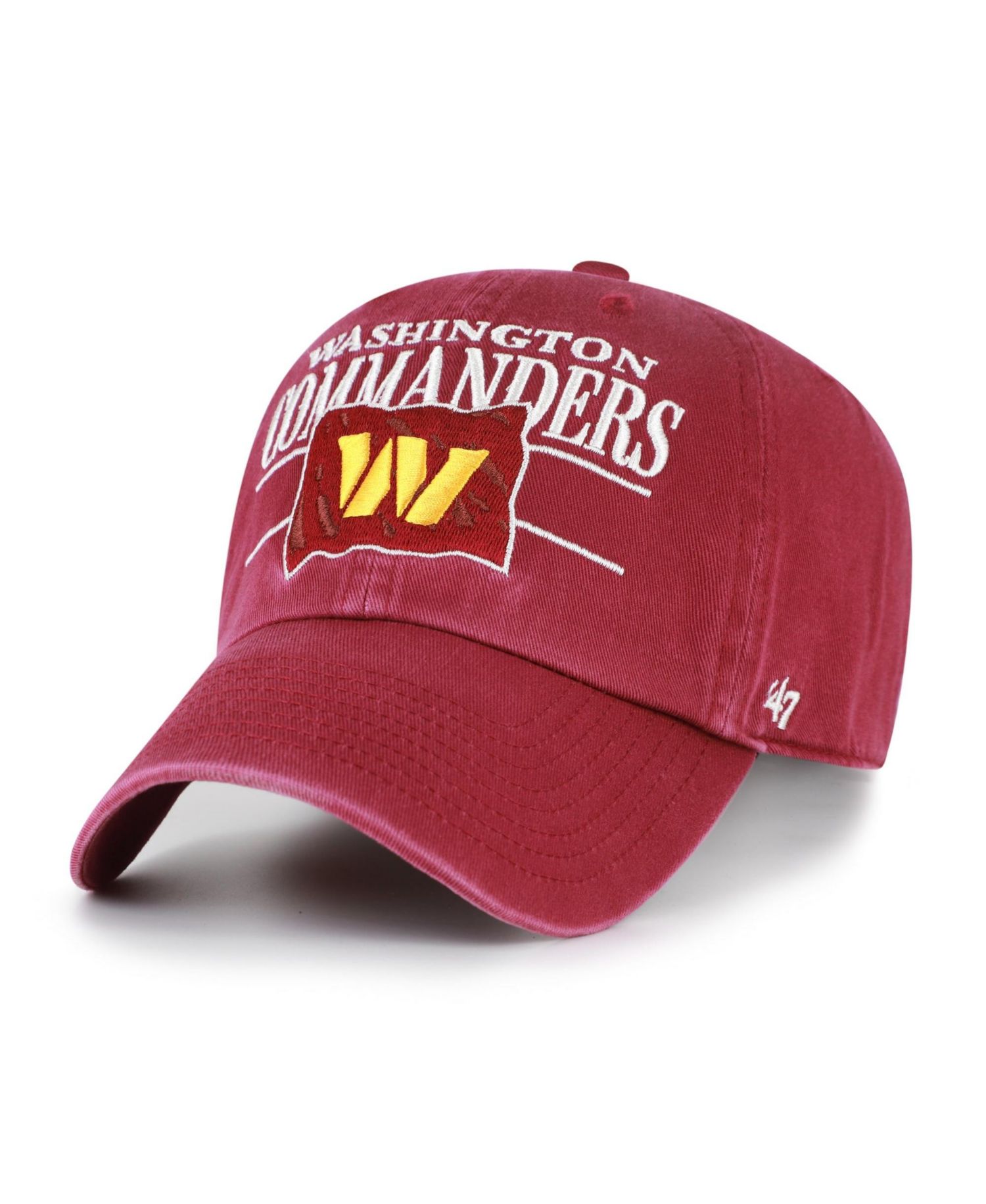 Men's '47 Burgundy Washington Commanders Throwback Graphic Clean Up Adjustable Hat