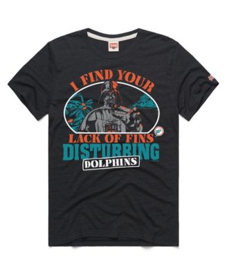 Men's and Women's  Charcoal Miami Dolphins Star Wars x NFL Tri-Blend T-Shirt