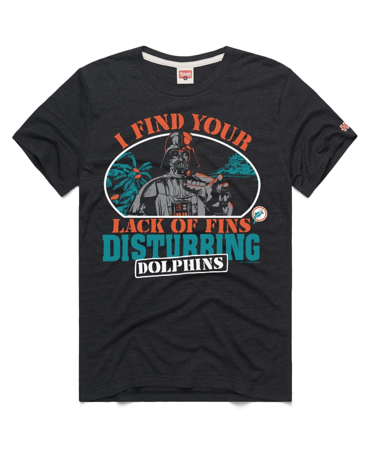 Homage Men's and Women's Miami Dolphins Star Wars Relaxed Fit T-Shirt