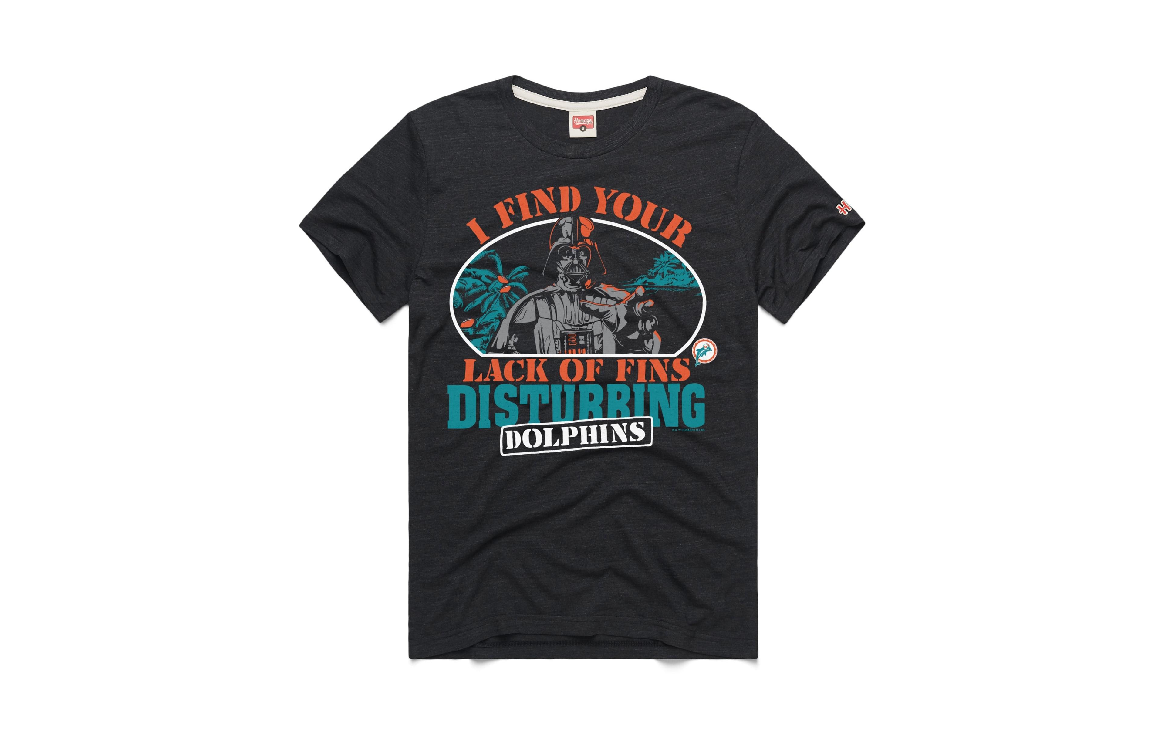 Homage Men's and Women's Miami Dolphins Star Wars Relaxed Fit T-Shirt