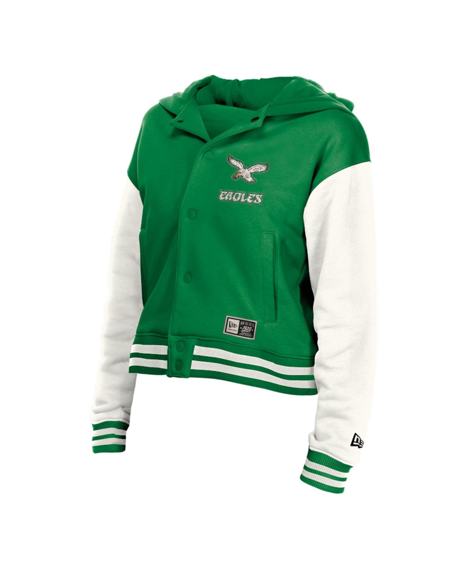 Women's Philadelphia Eagles Kelly Green Throwback Full-Snap Hooded Jacket