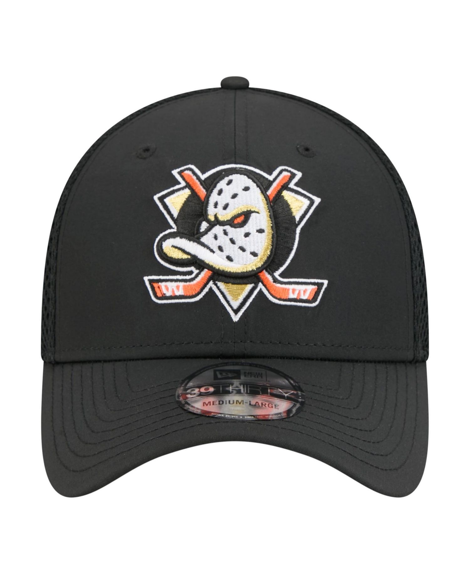 Men's Black Anaheim Ducks Logo 39THIRTY Flex Hat
