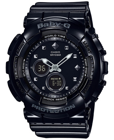 Baby-G Women's Analog-Digital Black Resin Strap Watch 43x46mm BA125-1A