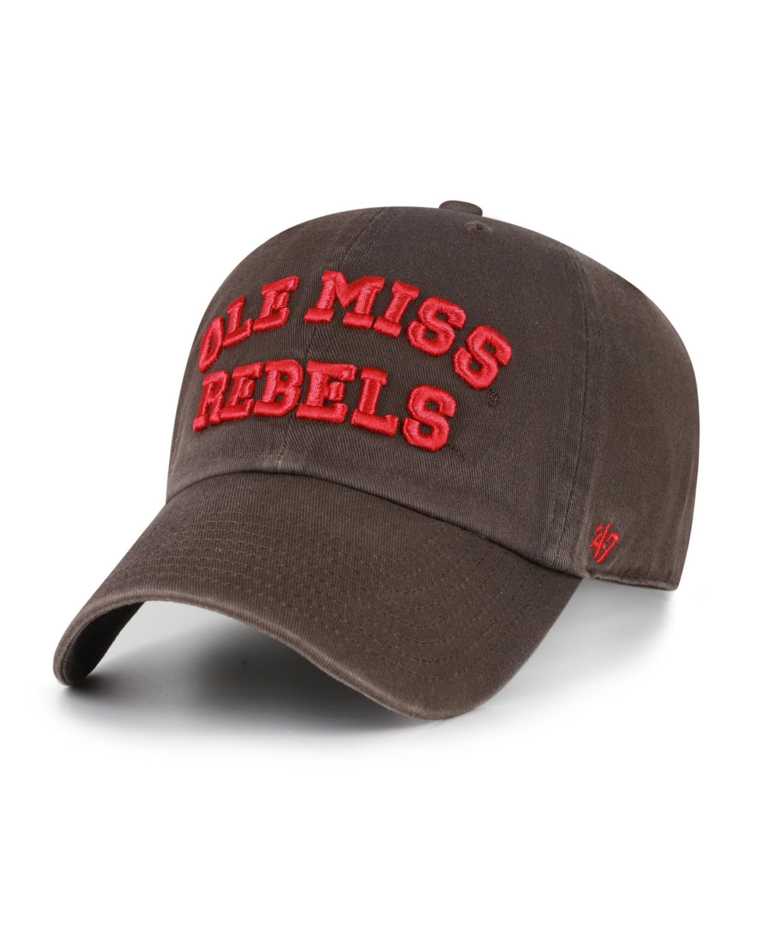 Men's '47 Brown Ole Miss Rebels Vault Clean Up Adjustable Hat