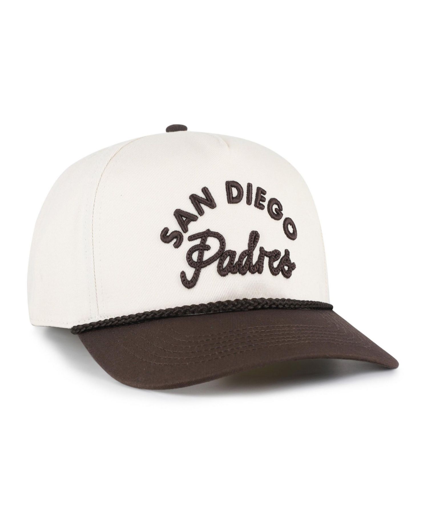 Men's and Women's '47 Natural/Brown San Diego Padres Rope Script Hitch Adjustable Hat