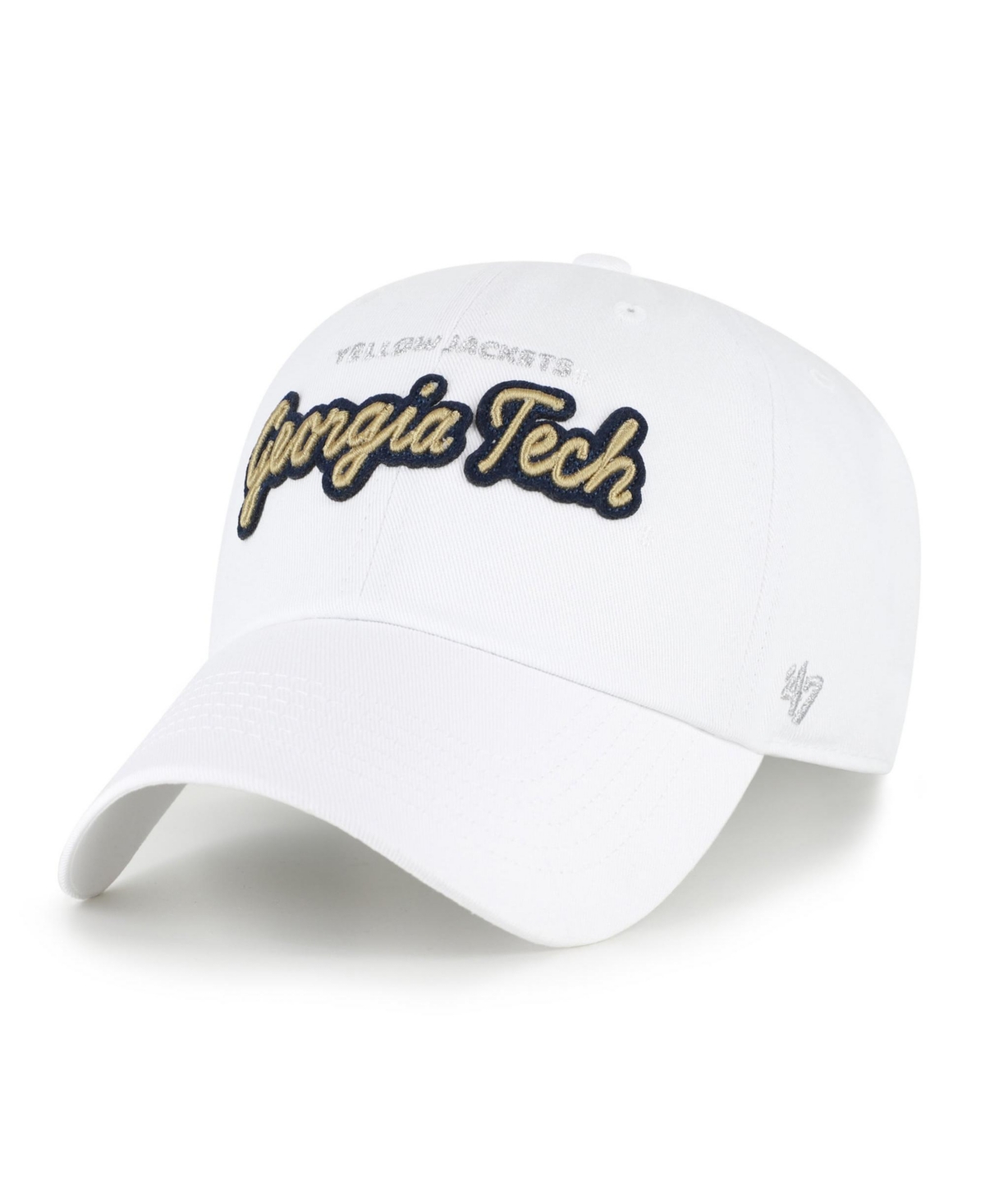 '47 Brand Women's Georgia Tech Yellow Jackets Trendy Script Adjustable Baseball Cap - White