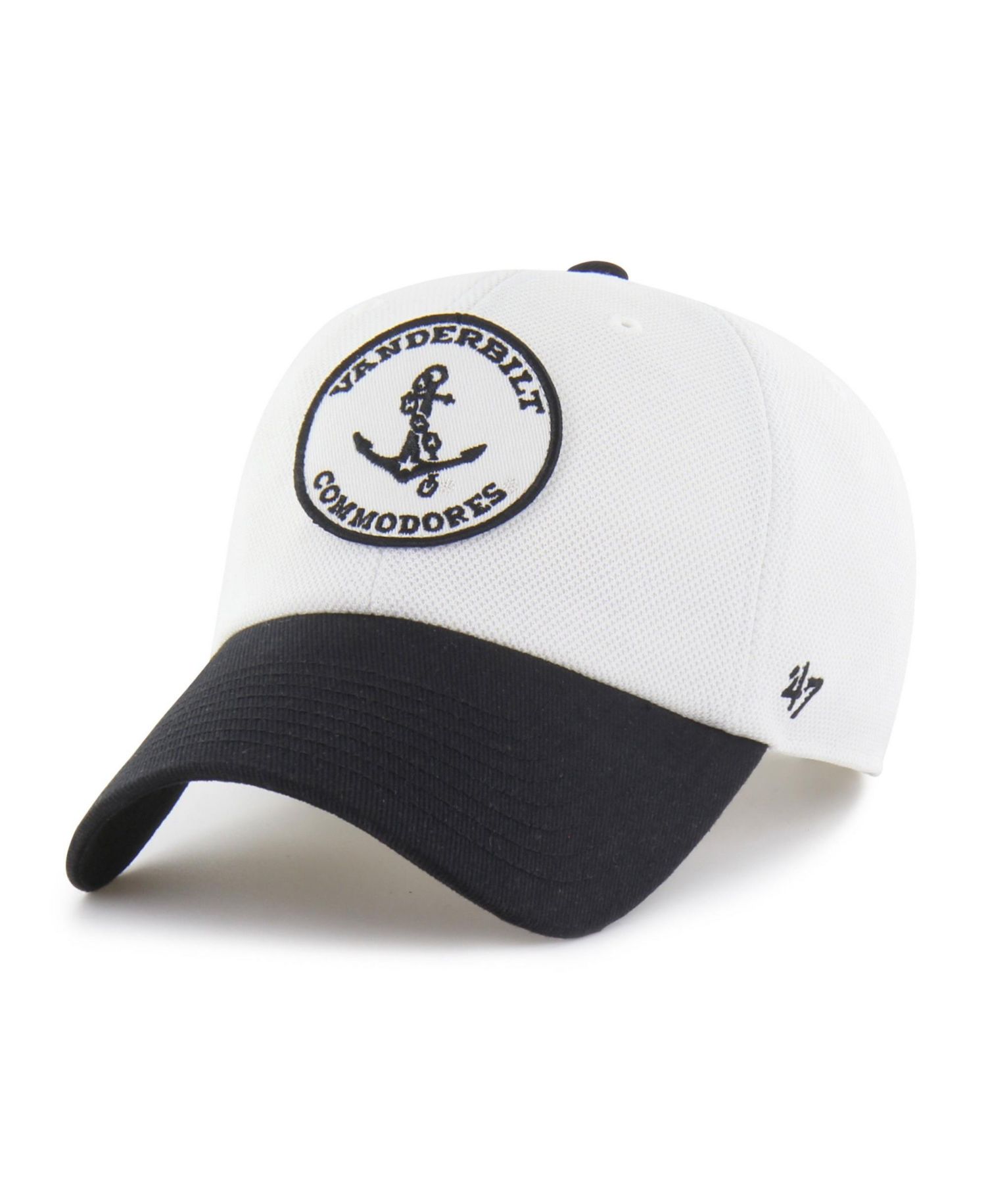 Men's and Women's '47 White/Black Vanderbilt Commodores Pique Patch Clean Up Adjustable Hat