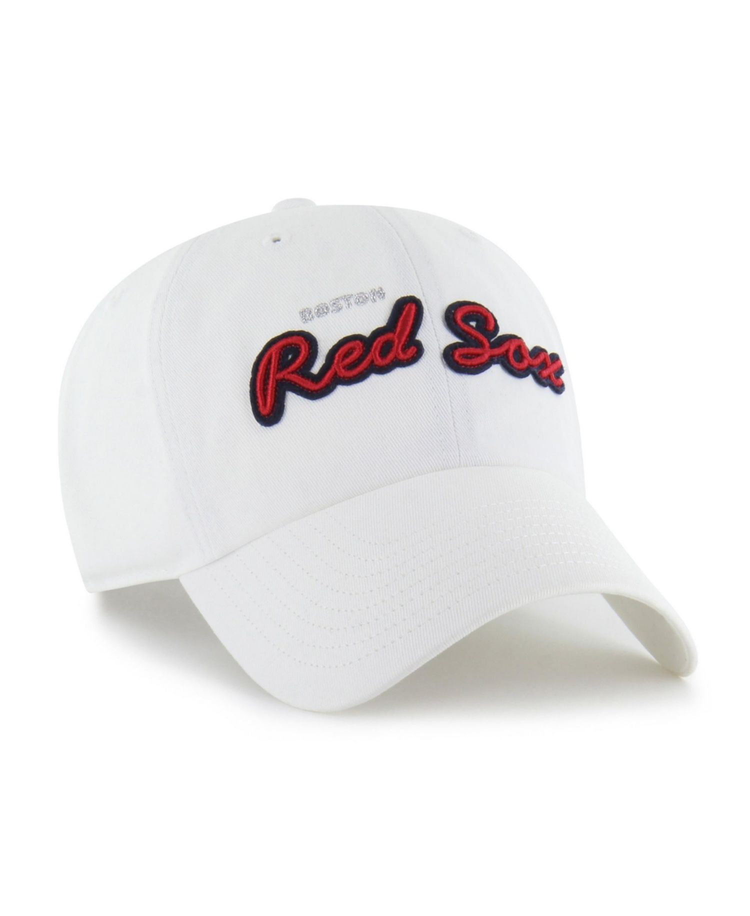 Women's '47 White Boston Red Sox Trendy Script Clean Up Adjustable Hat