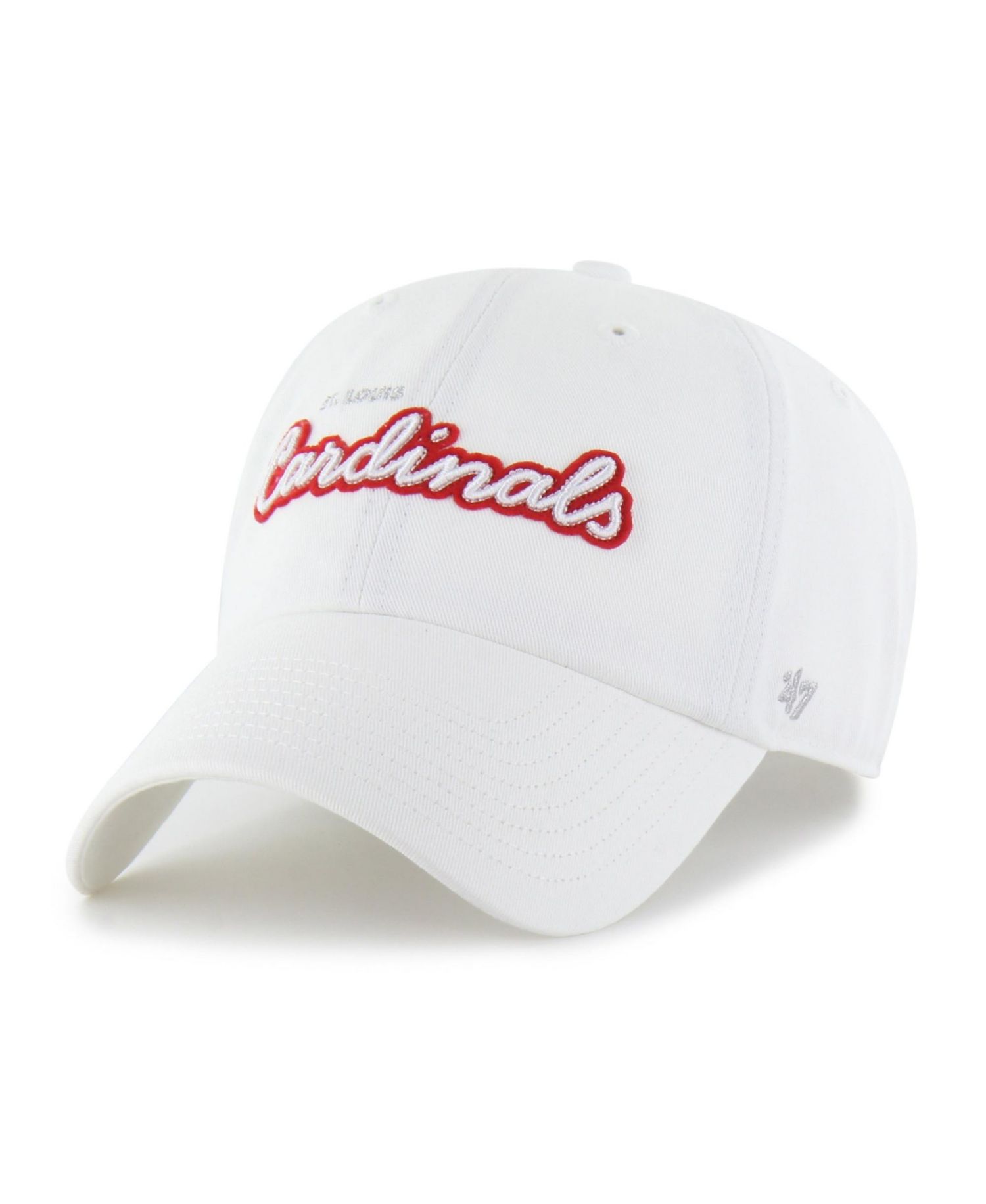 Women's '47 White St. Louis Cardinals Trendy Script Clean Up Adjustable Hat