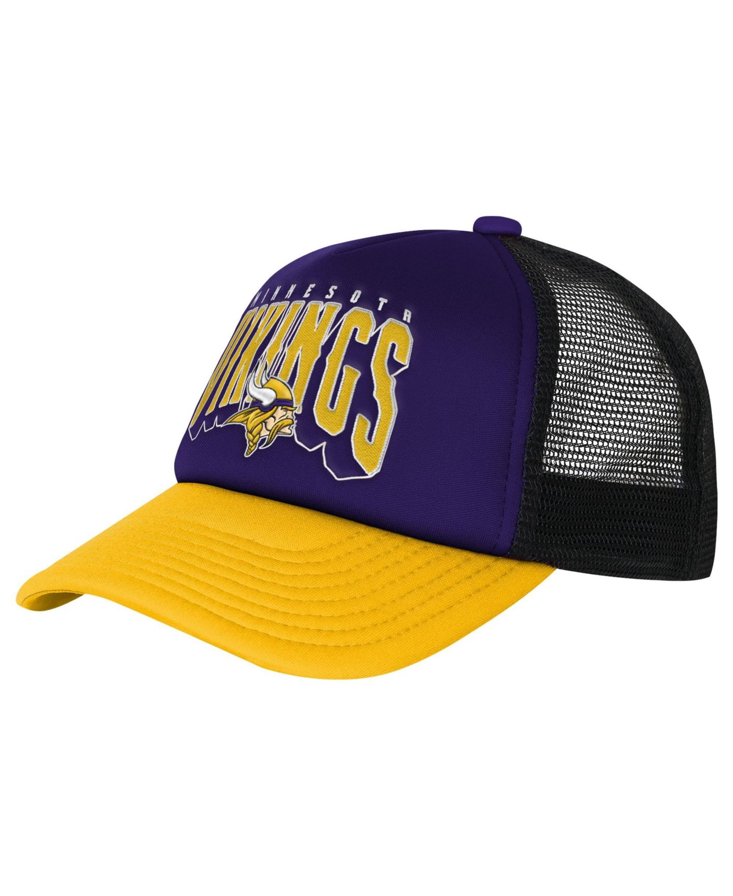 Детская кепка Outerstuff Purple/Gold Minnesota Vikings Handoff Foam Adjustable Trucker Hat — фото 1