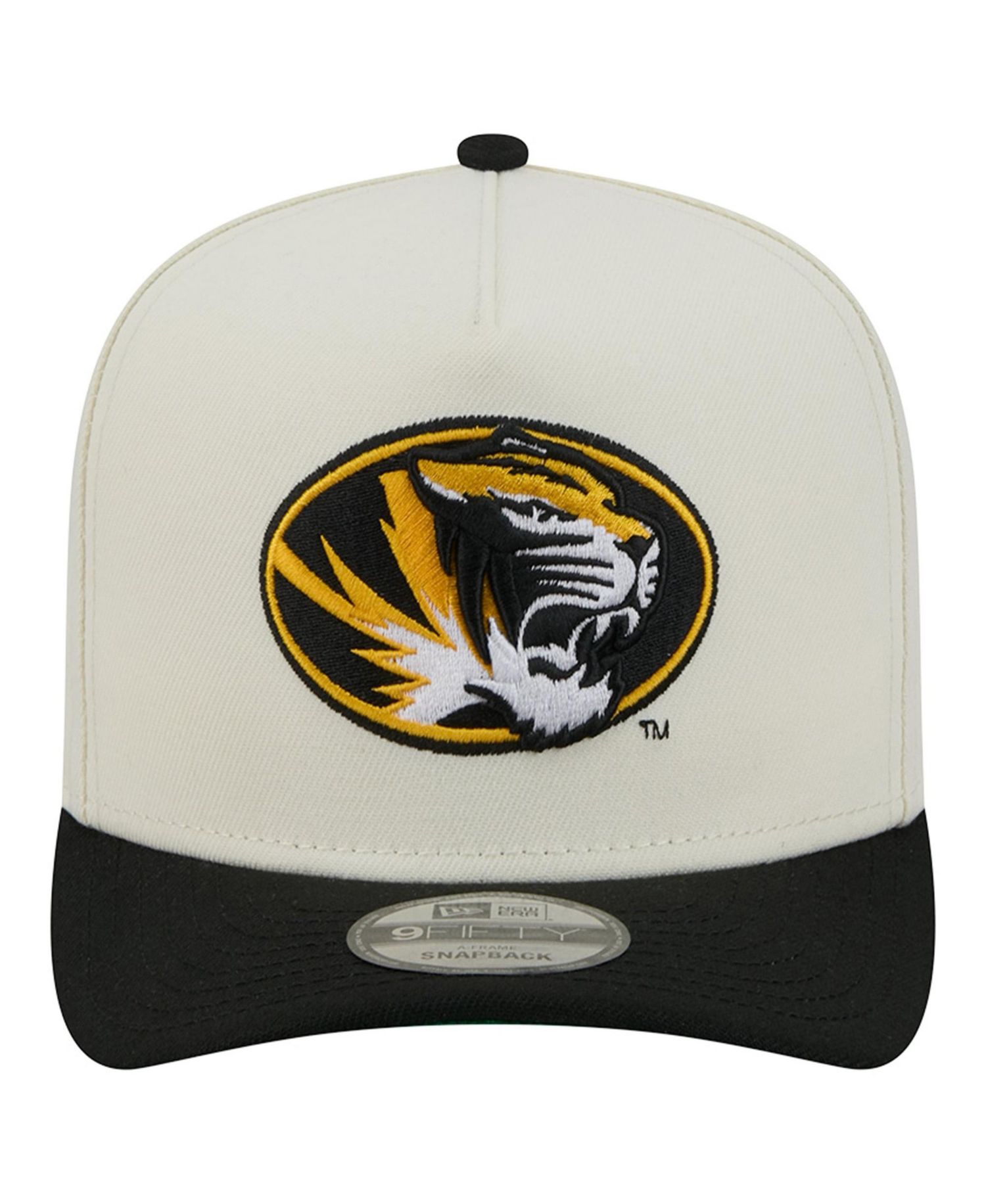 Men's and Women's White/Black Missouri Tigers A-Frame 9FIFTY Snapback Hat