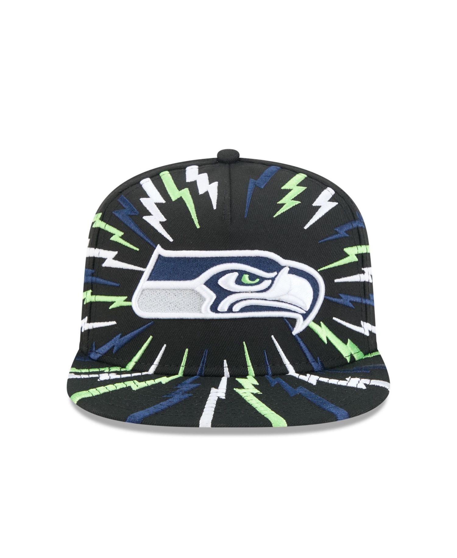Men's Black Seattle Seahawks Bolt A-Frame 9FIFTY Snapback Hat