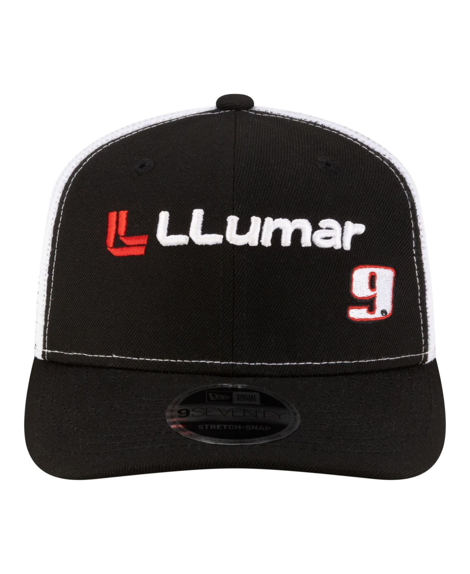 Men's Black/White Chase Elliott 2026 Llumar 9SEVENTY Adjustable Trucker Hat