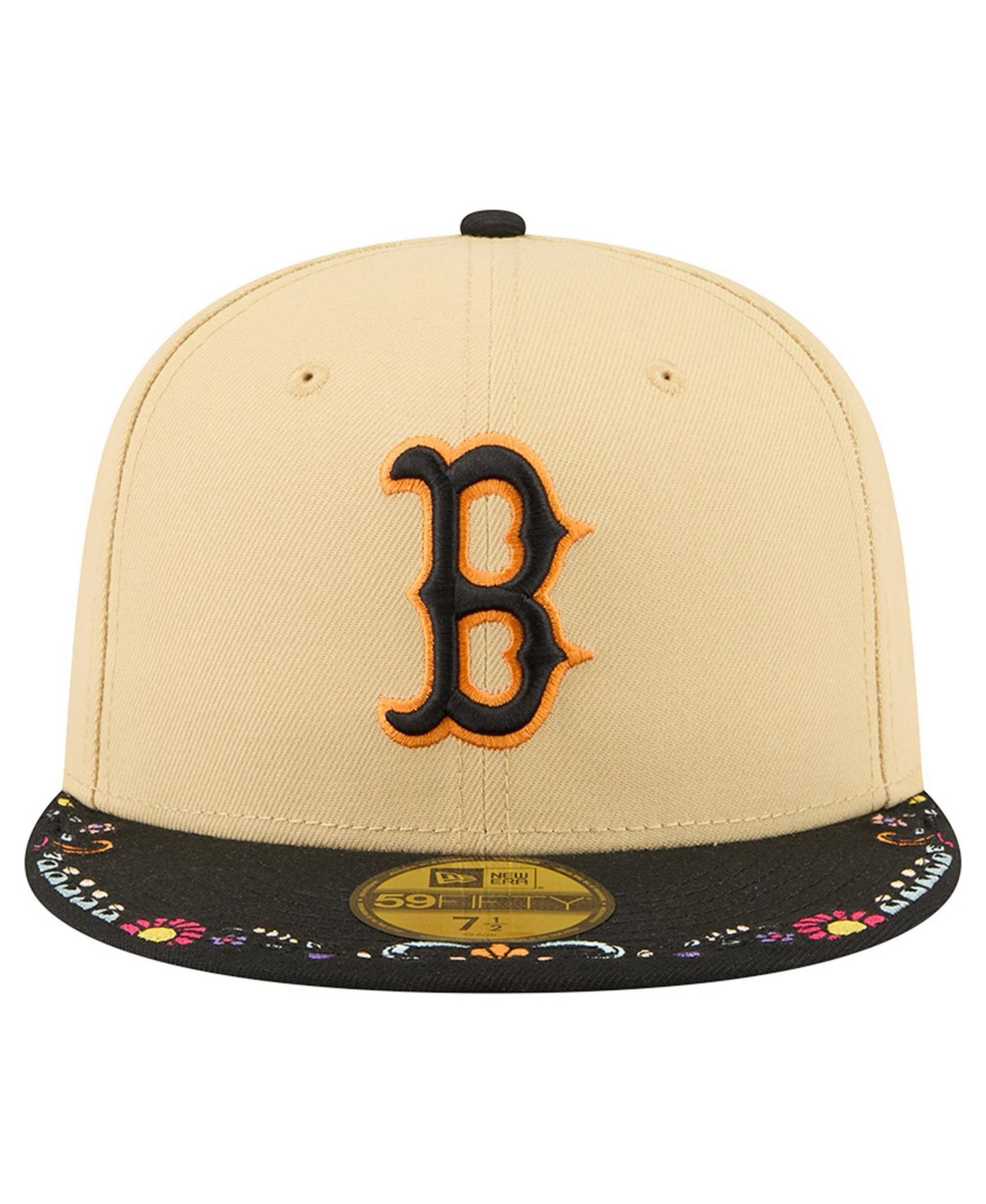 Men's Light Beige Boston Red Sox Two-Tone Embroidered Visor 59FIFTY Fitted Hat