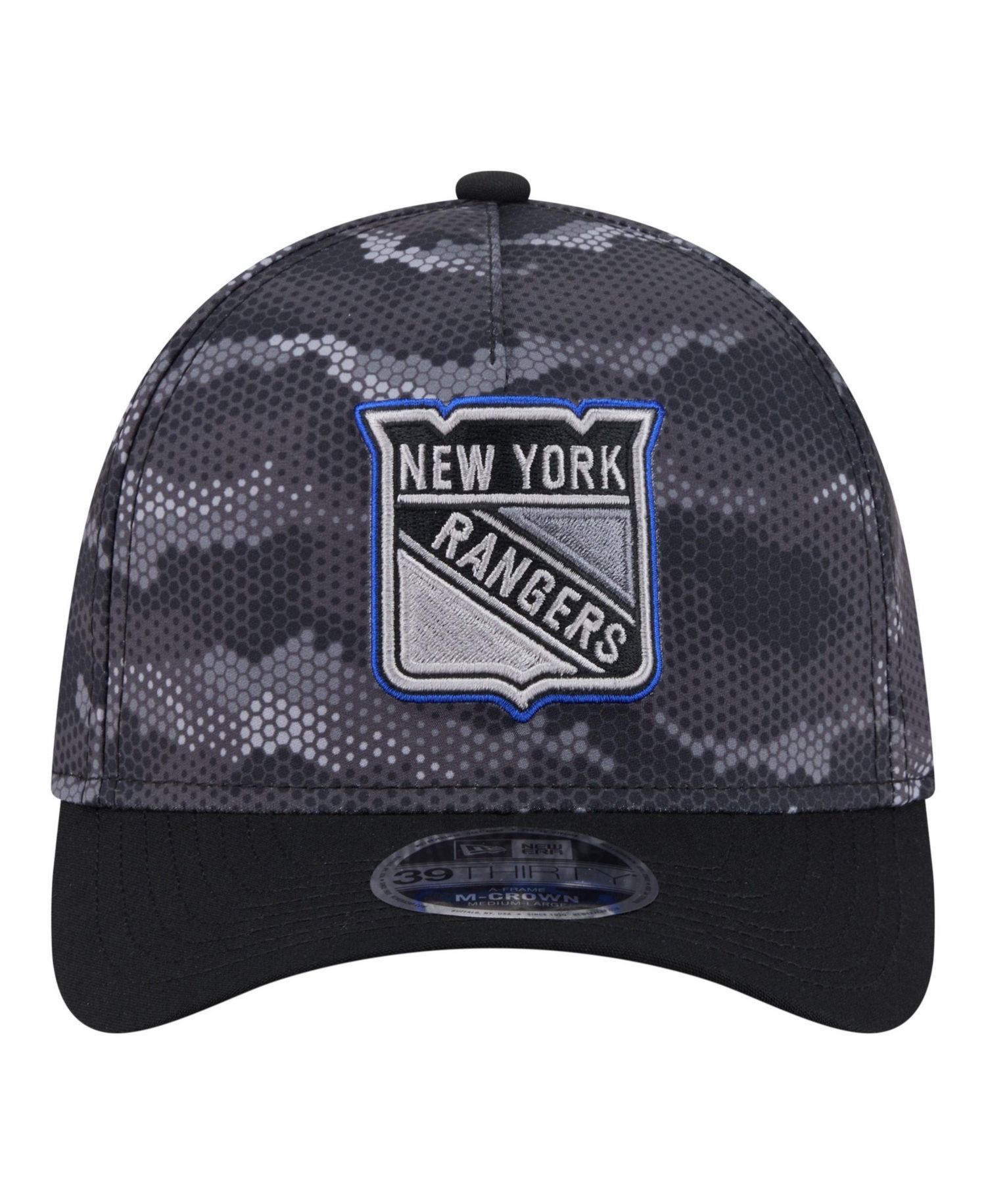Men's Black New York Rangers Zero Dark 39THIRTY A-Frame M-Crown Flex Hat