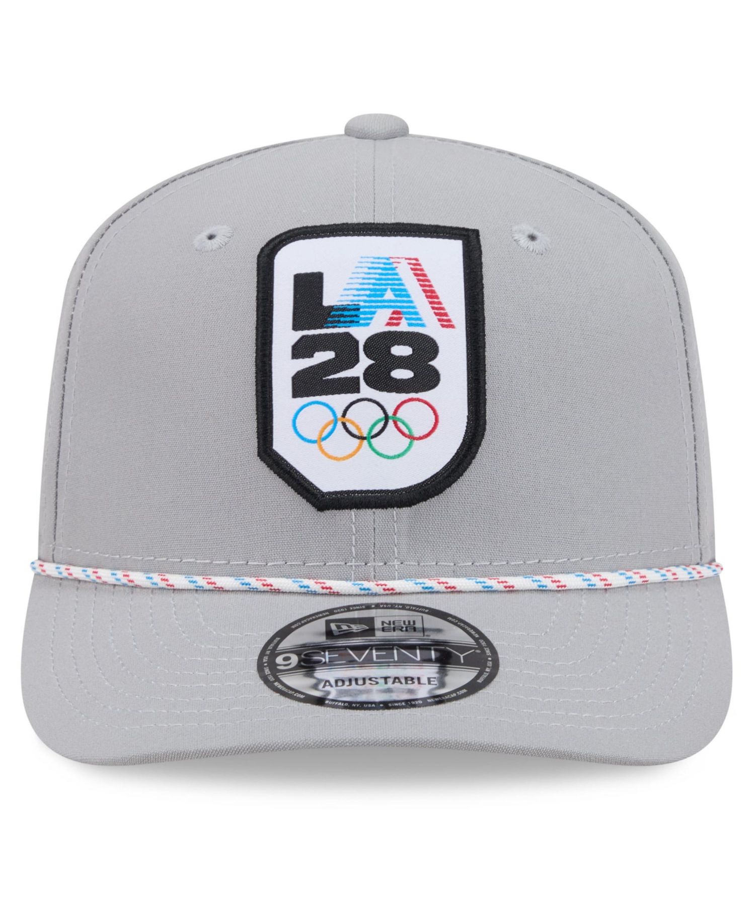 Men's Gray LA28 Perforated Rope 9SEVENTY Adjustable Hat
