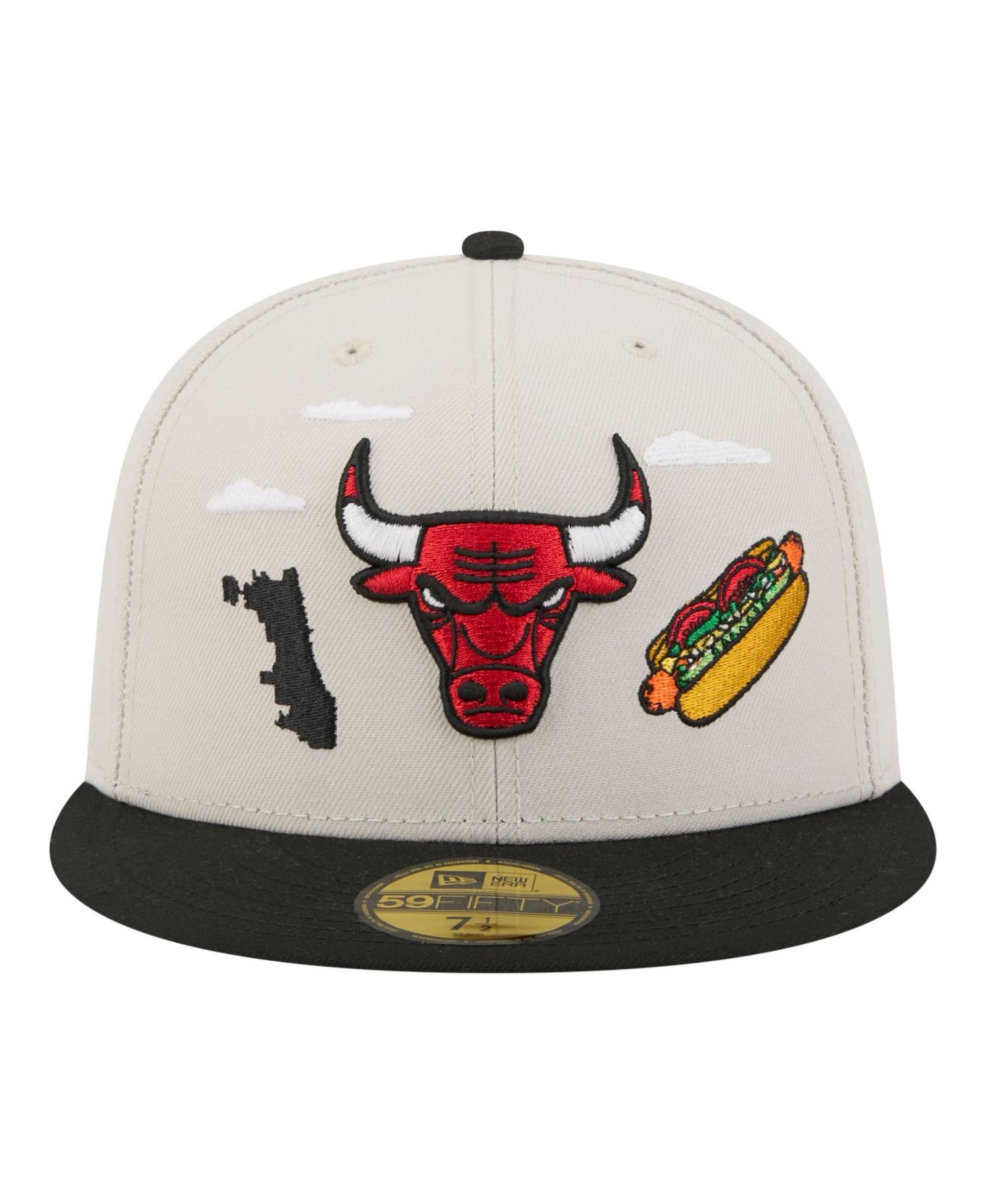 Men's Tan/Black Chicago Bulls Localized City Icon 59FIFTY Fitted Hat