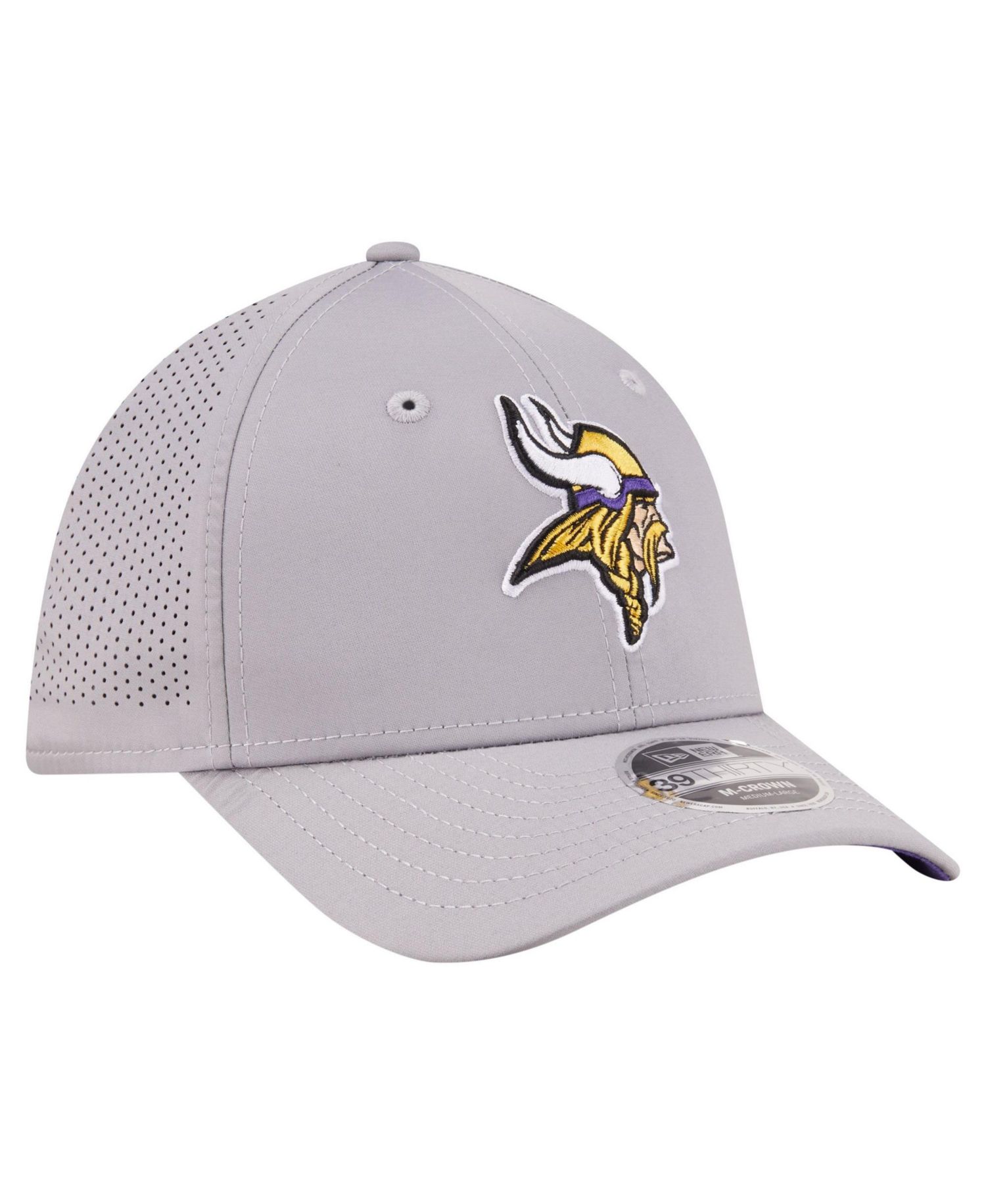 Men's Gray Minnesota Vikings 39THIRTY M-Crown Stretch Hat
