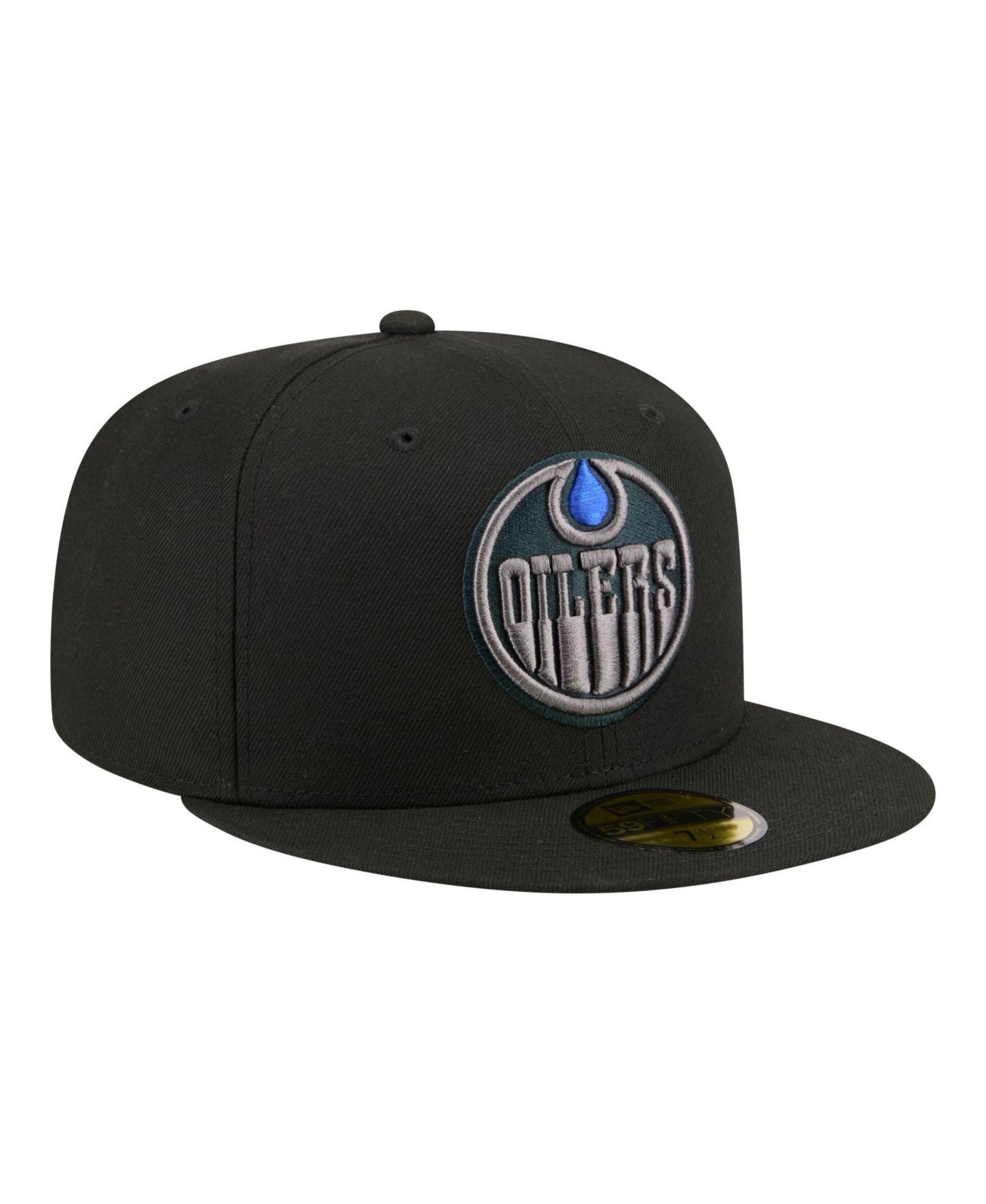 Мужская кепка New Era Black Edmonton Oilers Color Pop 59FIFTY Fitted Hat — фото 3