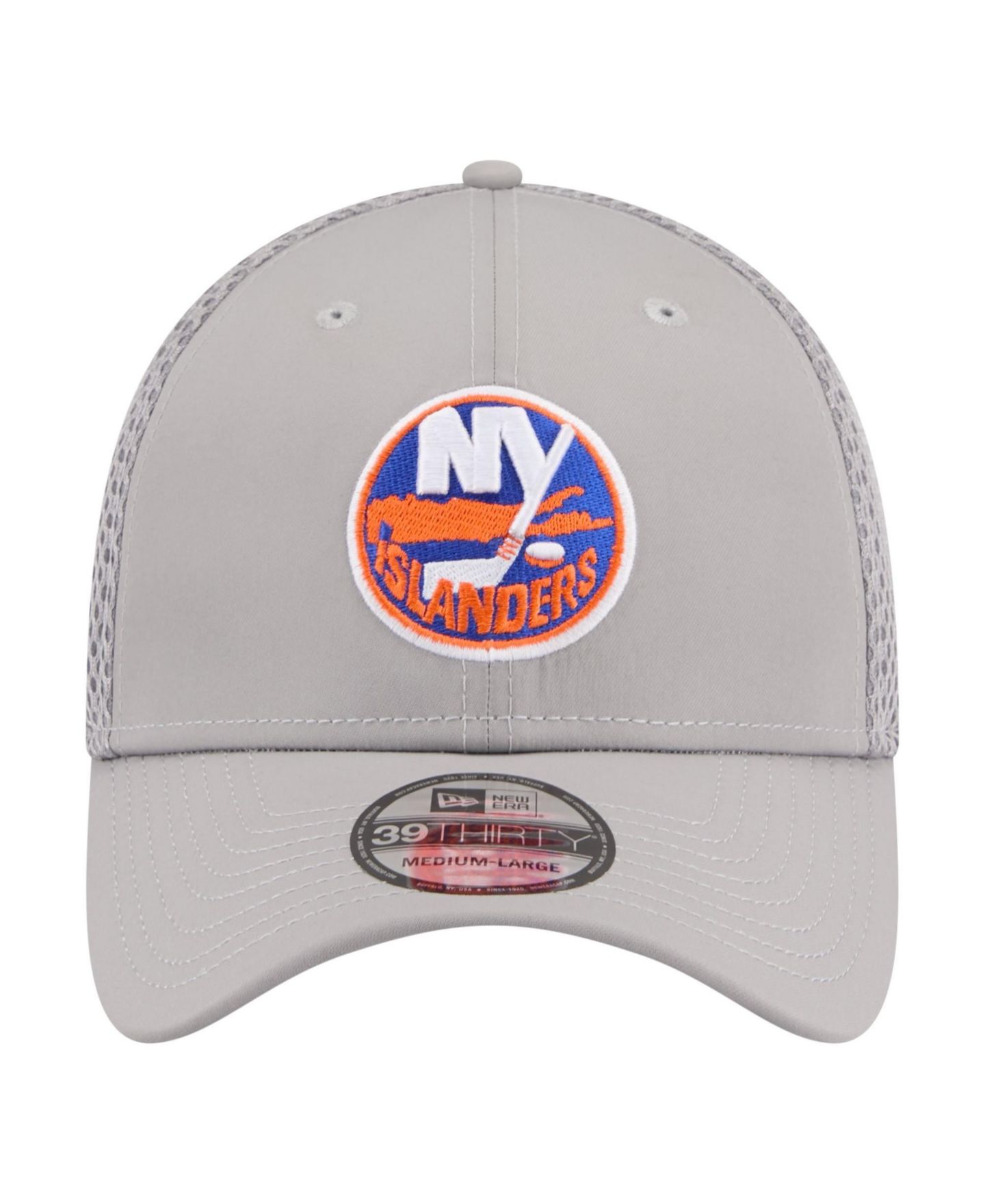 Мужская кепка New Era Gray New York Islanders Logo 39THIRTY Flex Hat — фото 2
