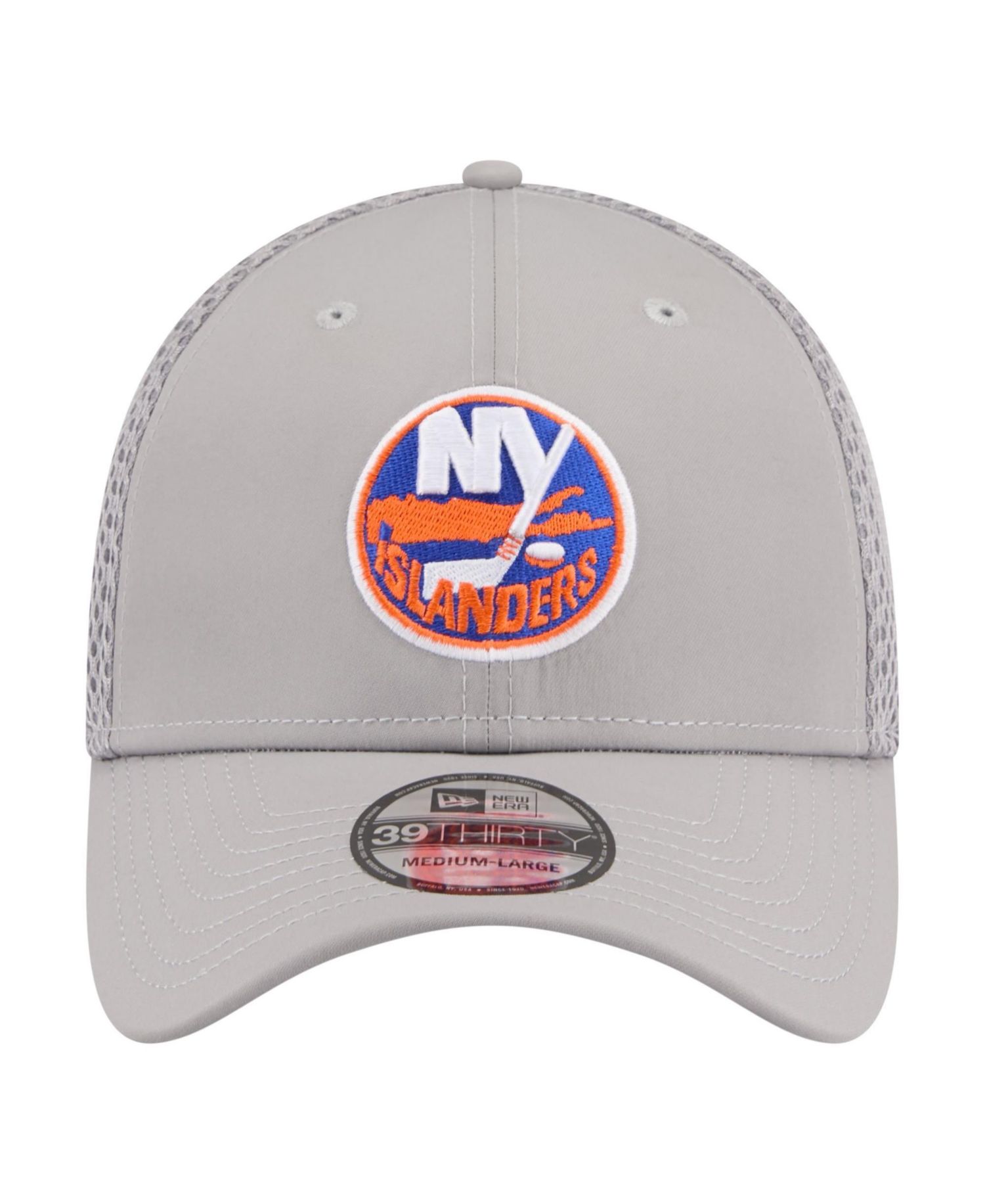 Men's Gray New York Islanders Logo 39THIRTY Flex Hat