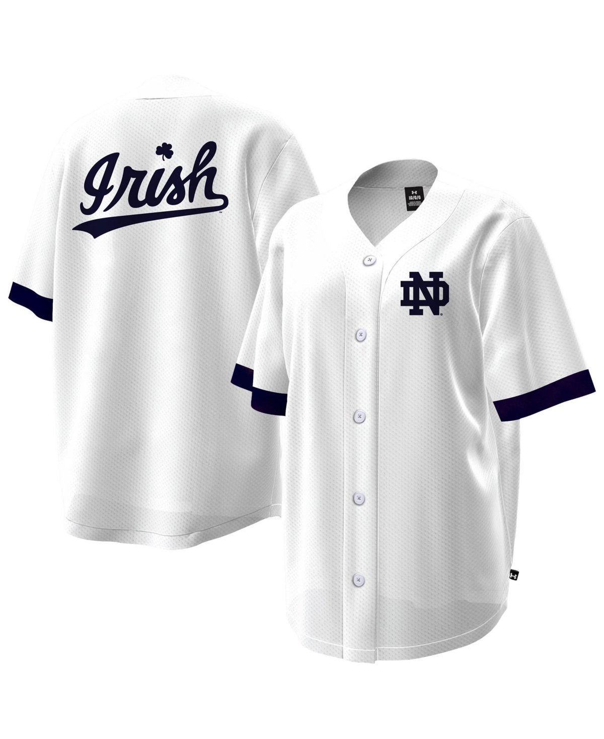 Under Armour Women's Notre Dame Fighting Irish V-Neck Open Hole Mesh Baseball Jersey