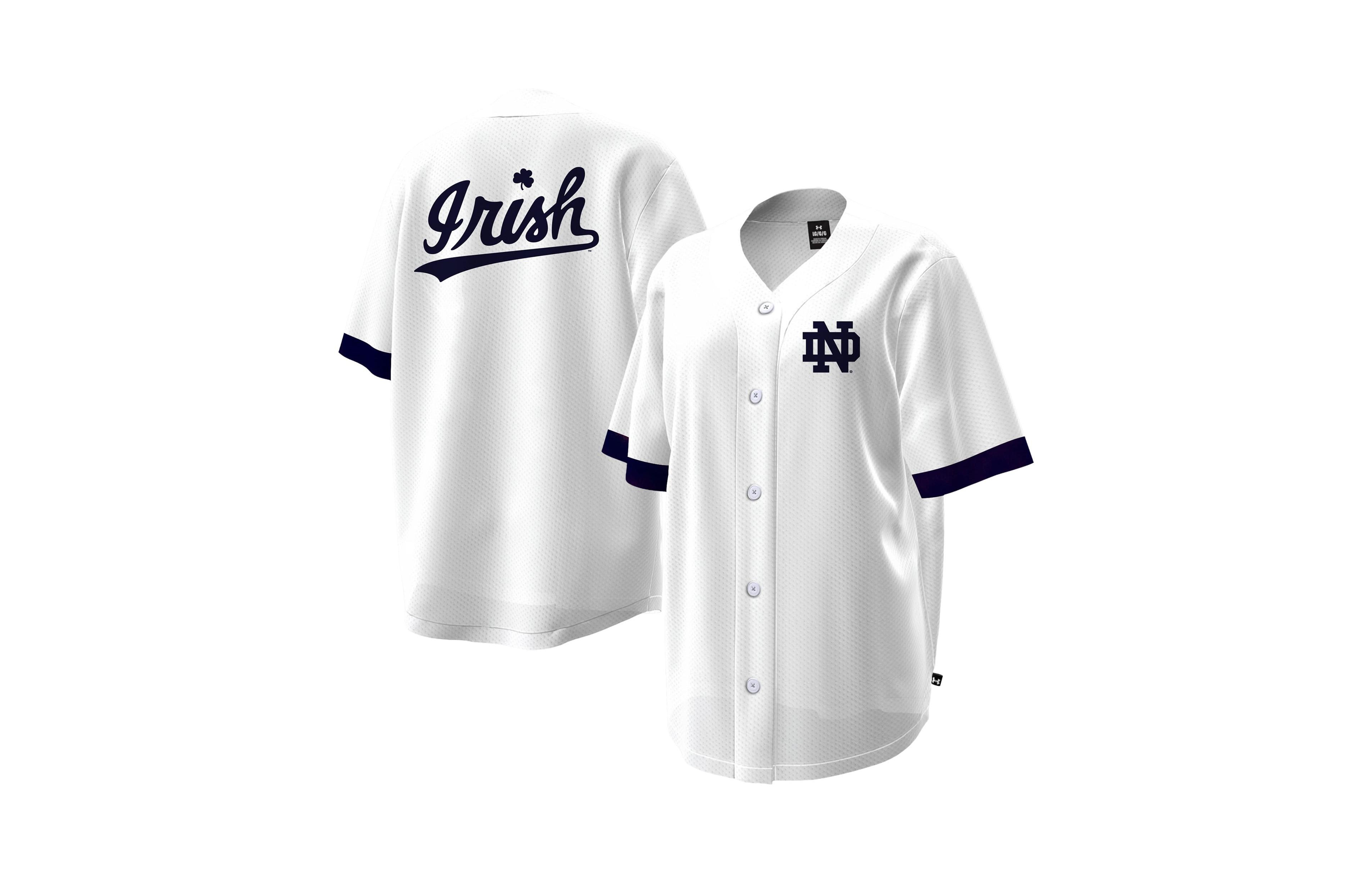 Under Armour Women's Notre Dame Fighting Irish V-Neck Open Hole Mesh Baseball Jersey