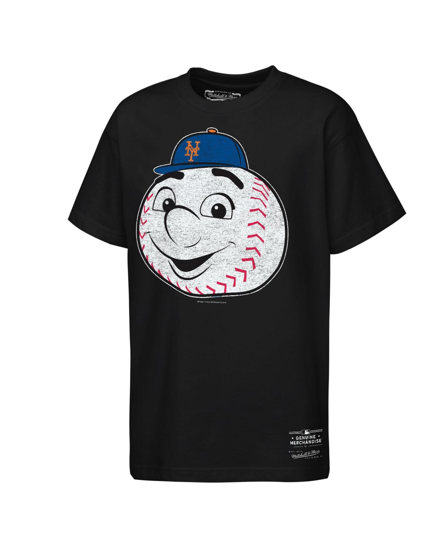 Big Boys and Girls Black New York Mets Big Face Mascot T-Shirt