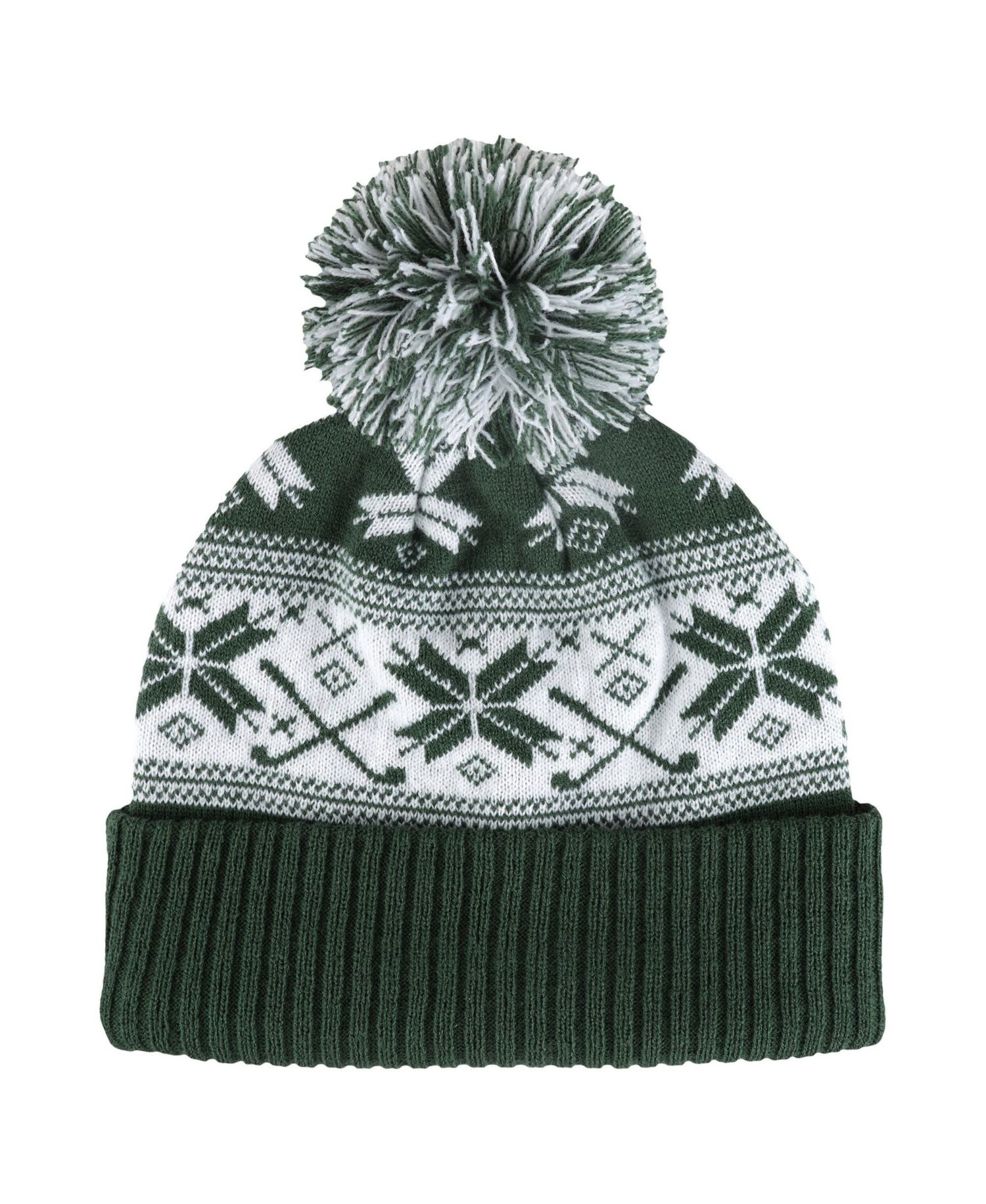 Men's and Women's Green Michigan State Spartans Cuffed Knit Hat with Pom