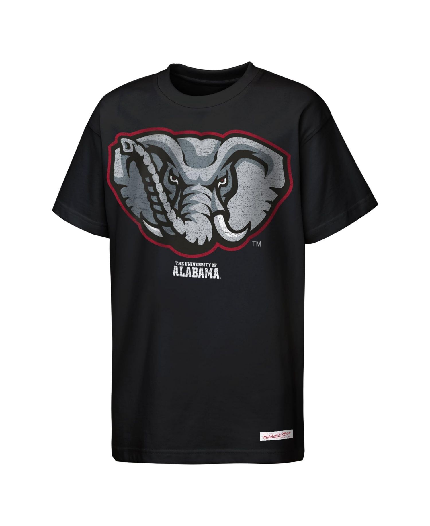 Big Boys and Girls Black Alabama Crimson Tide Mascot Big Face Heavyweight T-Shirt