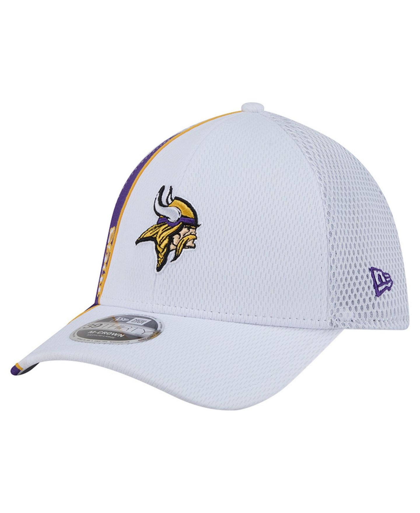 Мужская кепка New Era White/Purple Minnesota Vikings Dash 39THIRTY M-Crown Flex Hat — фото 3