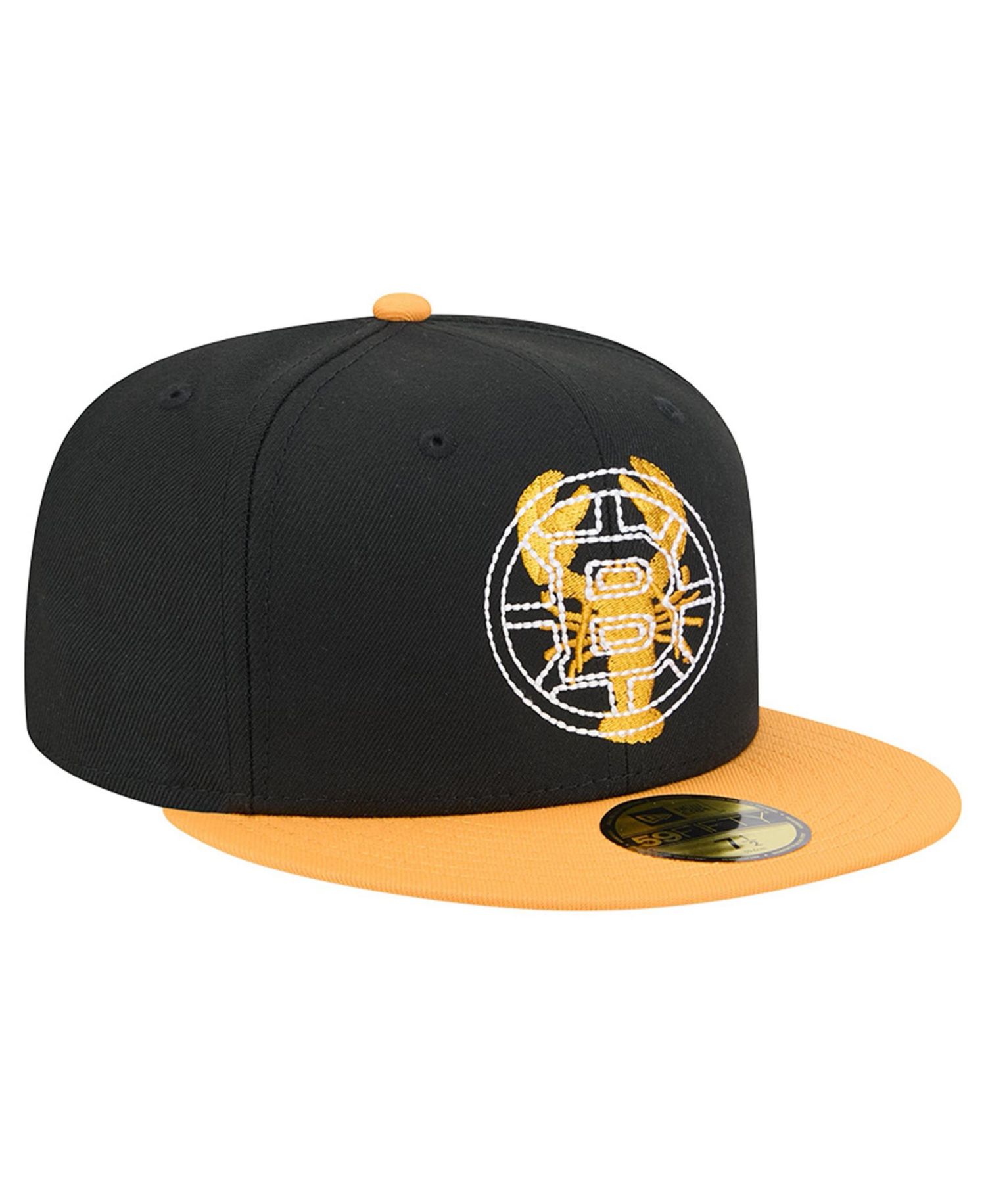 Men's Black/Gold Boston Bruins City Icon Stitched Overlay 59FIFTY Fitted Hat
