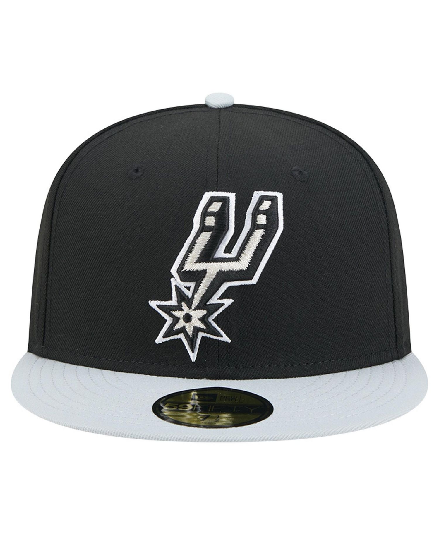 Men's Black/Silver San Antonio Spurs 2-Tone 59FIFTY Fitted Hat
