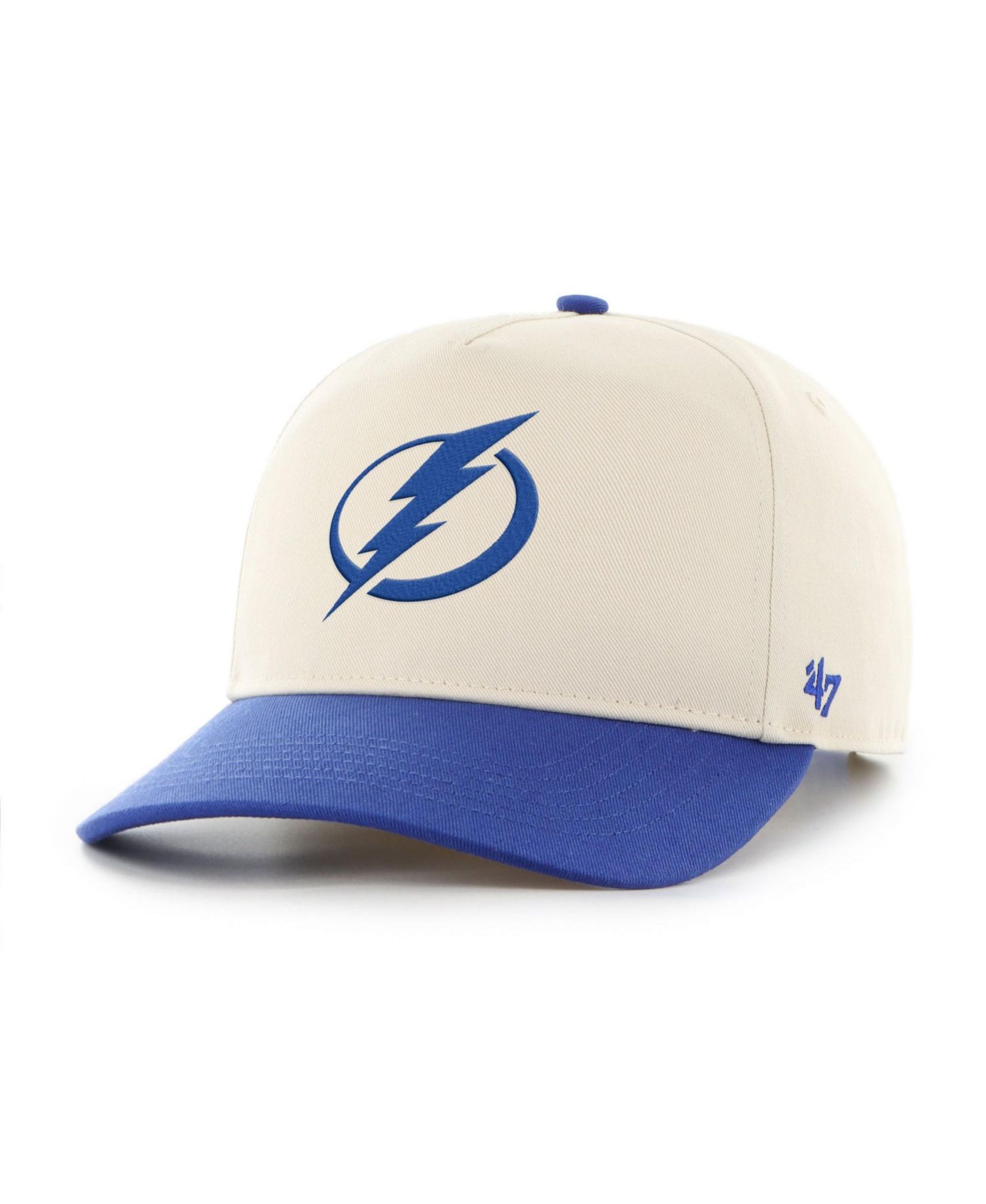 Men's '47 Cream/Blue Tampa Bay Lightning Logo Hitch Adjustable Hat