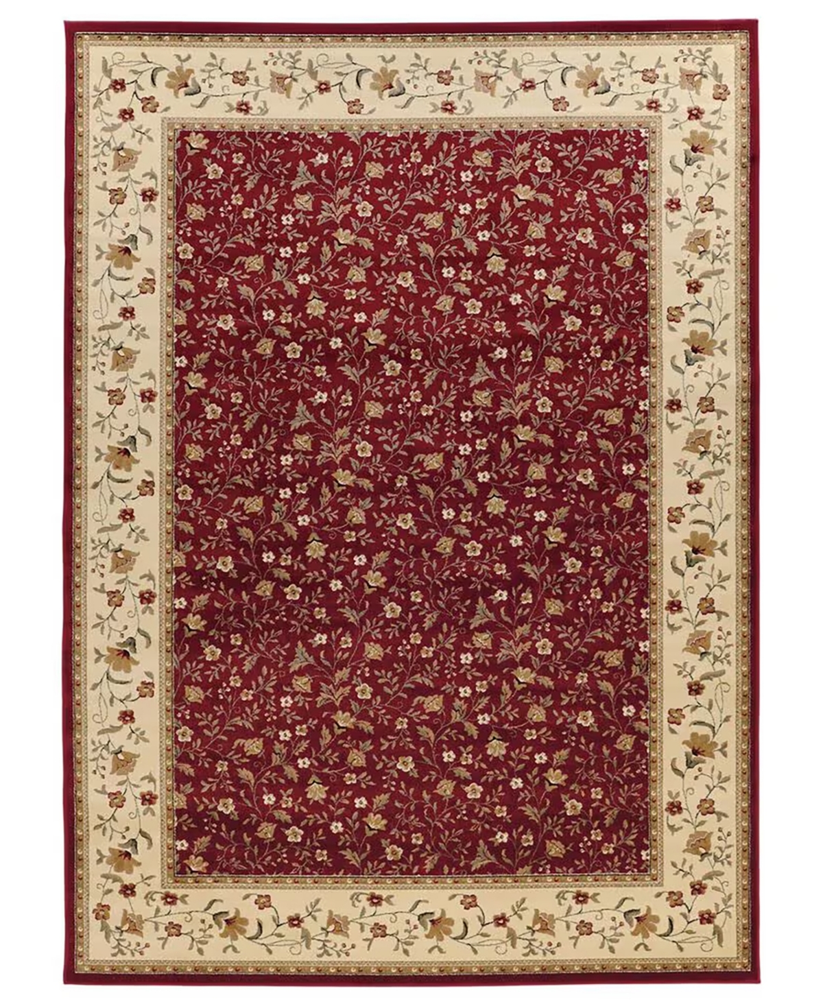 Closeout!! Km Home Pesaro Floral Red 5'5" x 7'7" Area Rug - Red