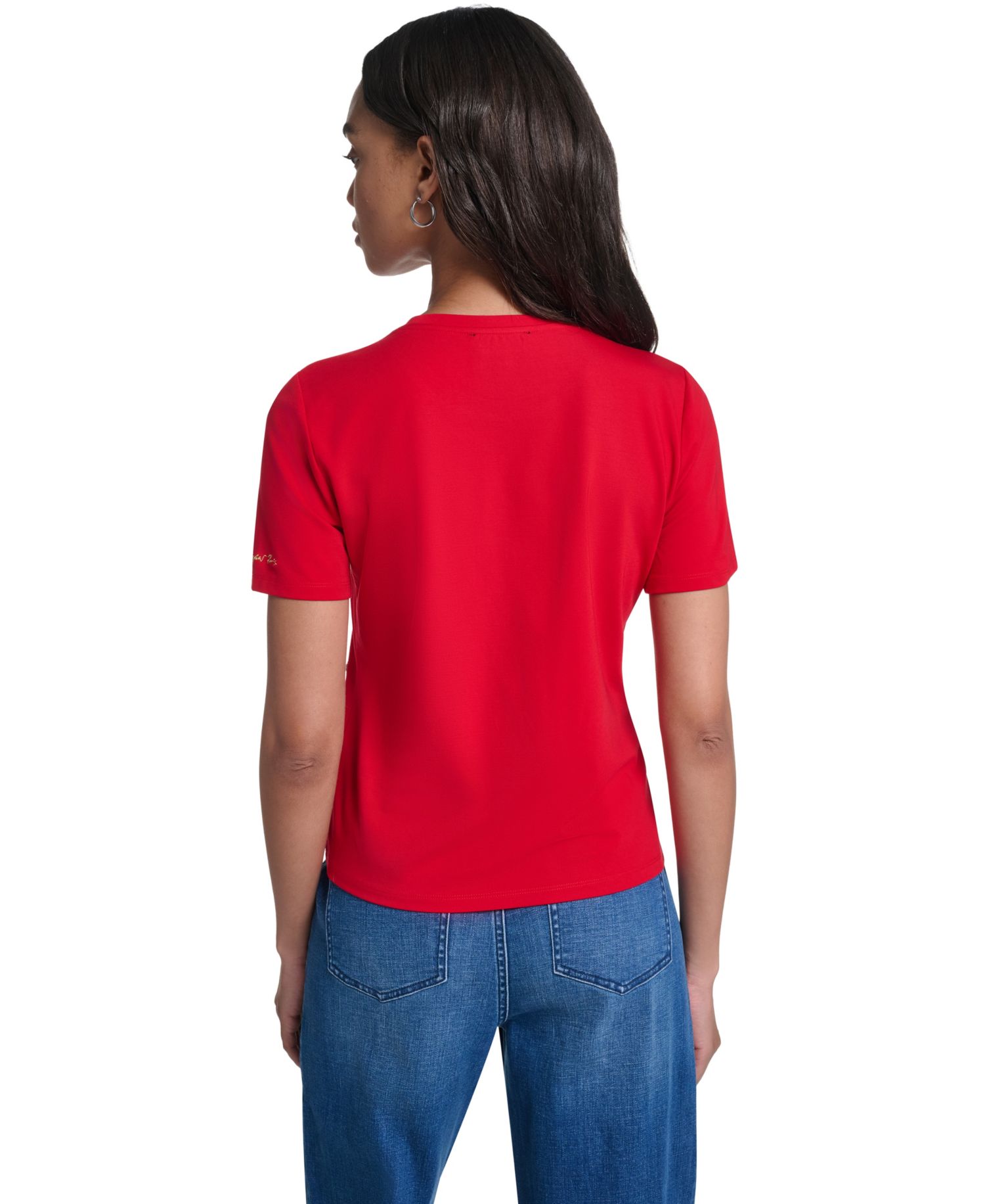 Women's Crewneck Gem-Embellished Short-Sleeve T-Shirt